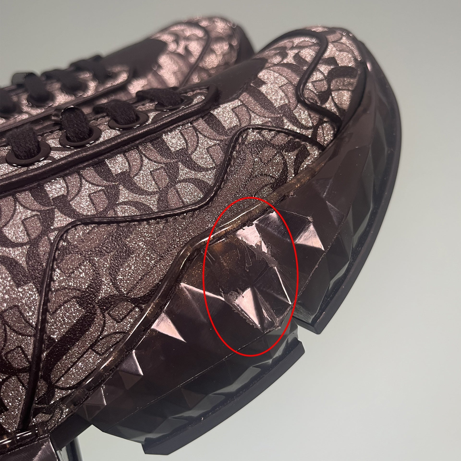 Jimmy Choo-Jimmy Choo Diamond Monogram Glitter Sneakers-WOMEN SHOES-Black-Deal-Outlet-by-ARCHIVIST