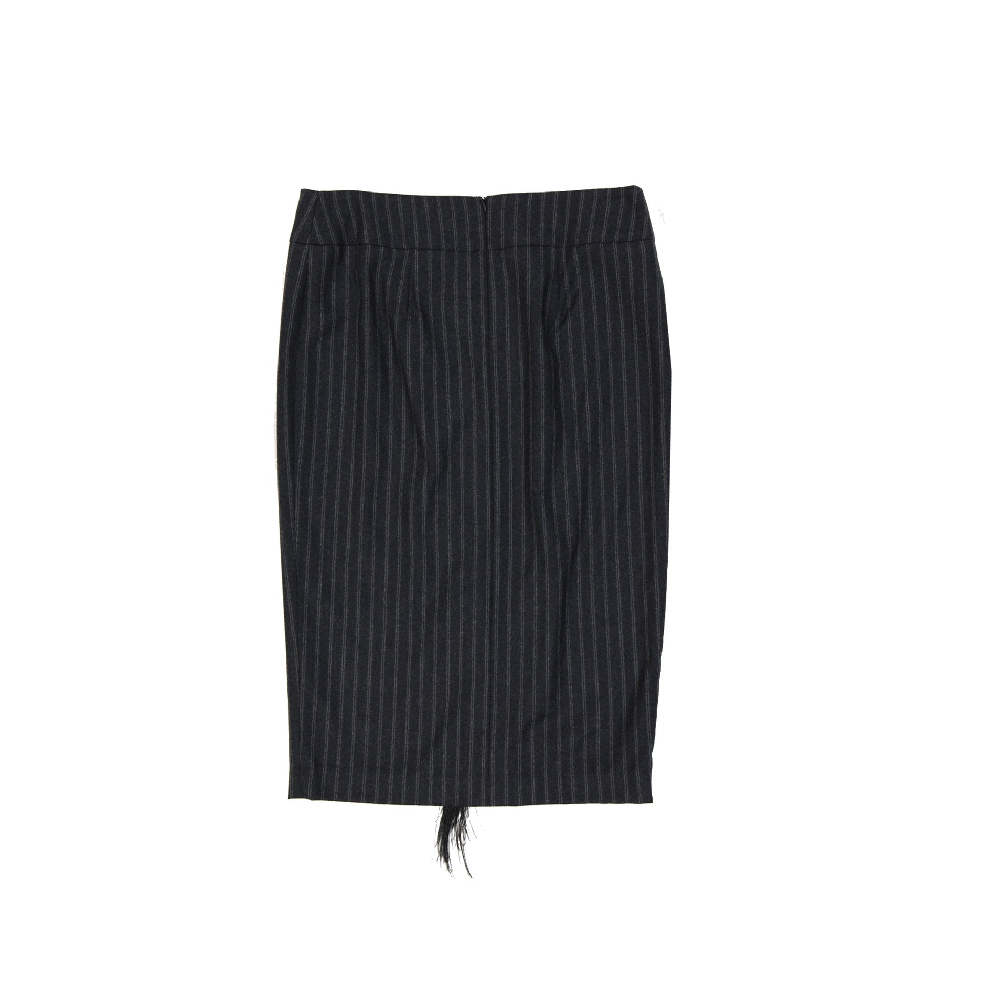Brunello Cucinelli-Brunello Cucinelli Wool Striped Skirt-WOMEN CLOTHING-Black-Deal-Outlet-by-ARCHIVIST
