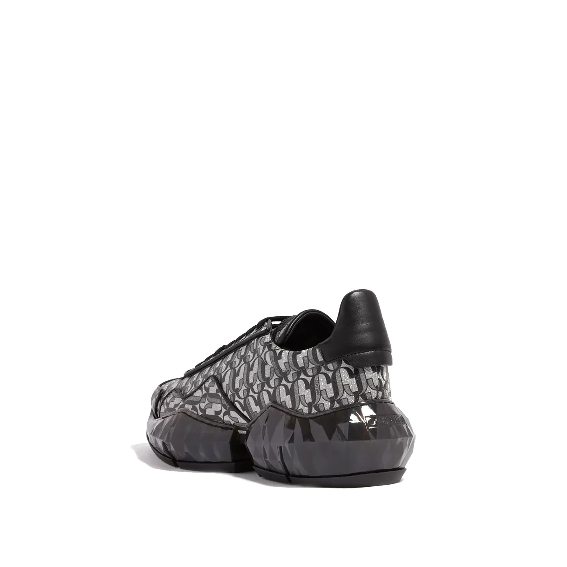 Jimmy Choo-Jimmy Choo Diamond Monogram Glitter Sneakers-WOMEN SHOES-Black-Deal-Outlet-by-ARCHIVIST