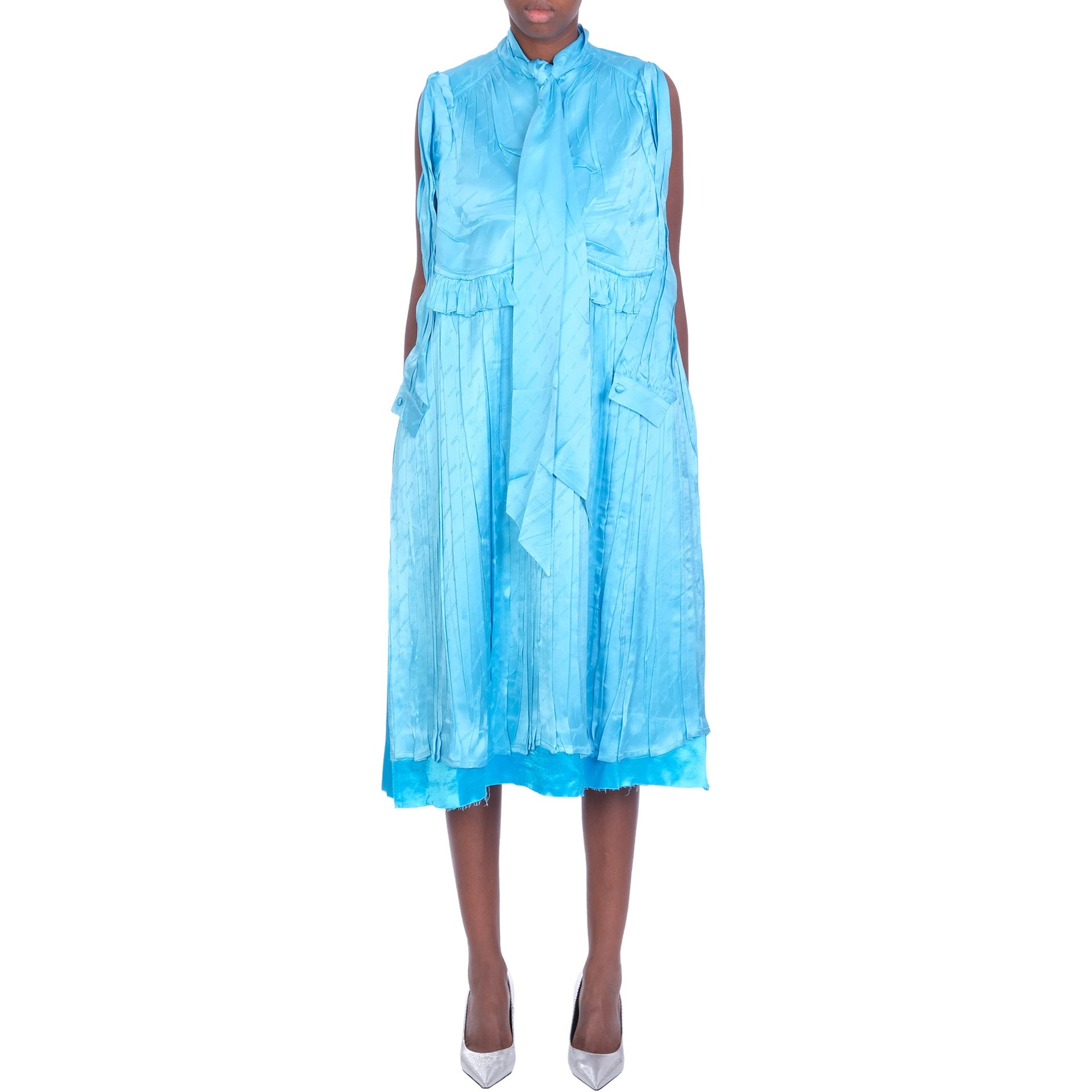 Balenciaga-Balenciaga Logo-Jacquard Midi Dress-WOMEN CLOTHING-Black-Deal-Outlet-by-ARCHIVIST