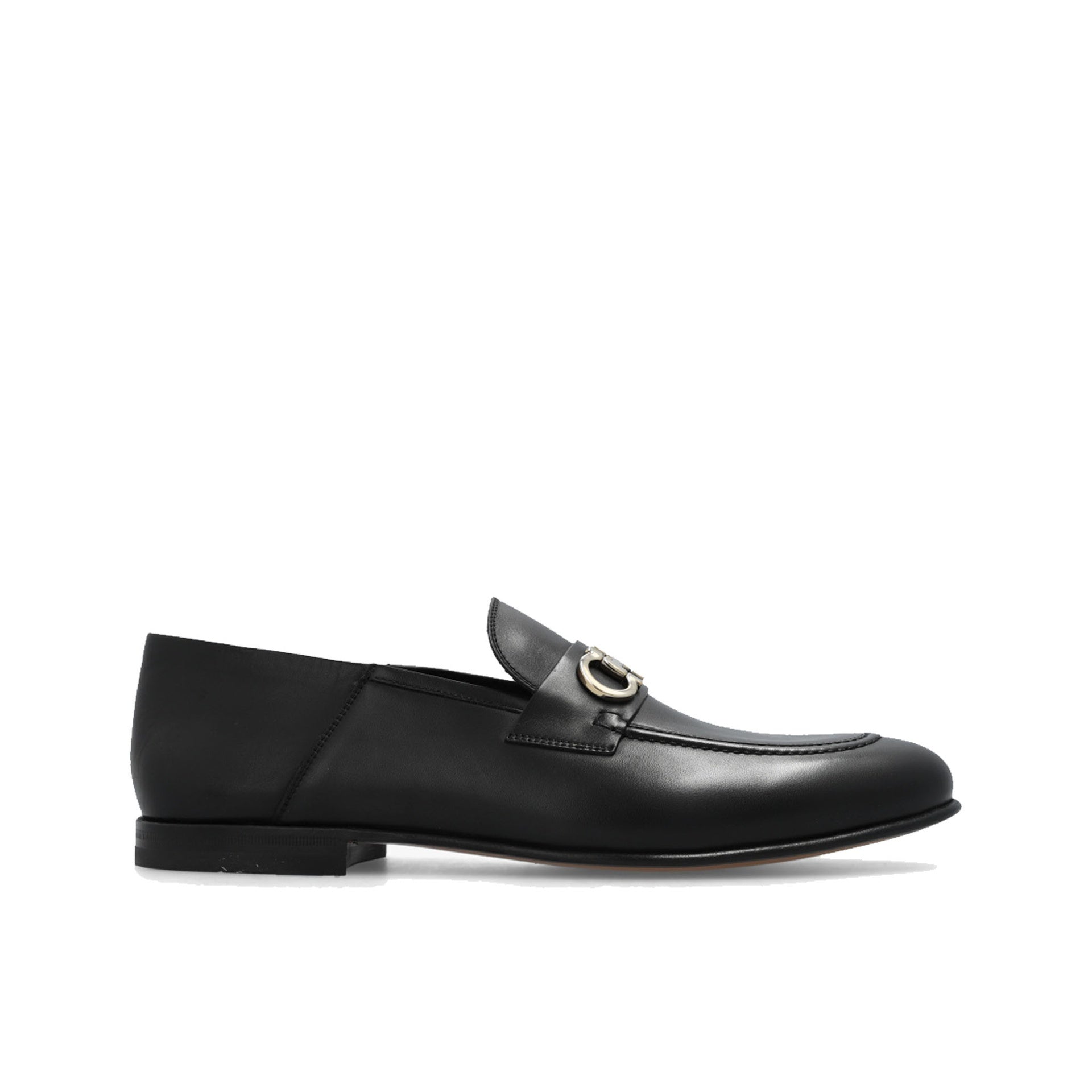 Salvatore Ferragamo-P118-Salvatore Ferragamo Gin Leather Loafers-MEN SHOES-Black-Deal-Outlet-by-ARCHIVIST
