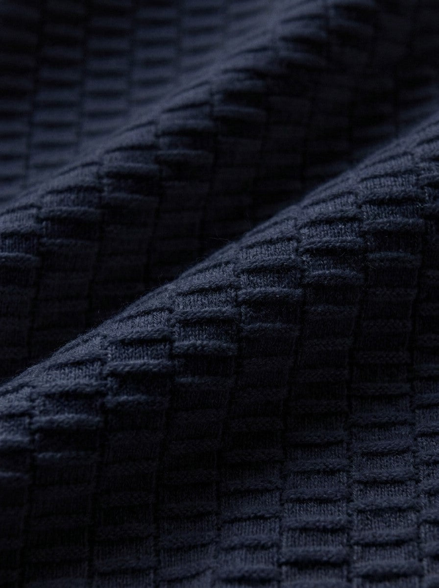 Strick Poloshirt | mt Kaschmir und Jacquard Struktur