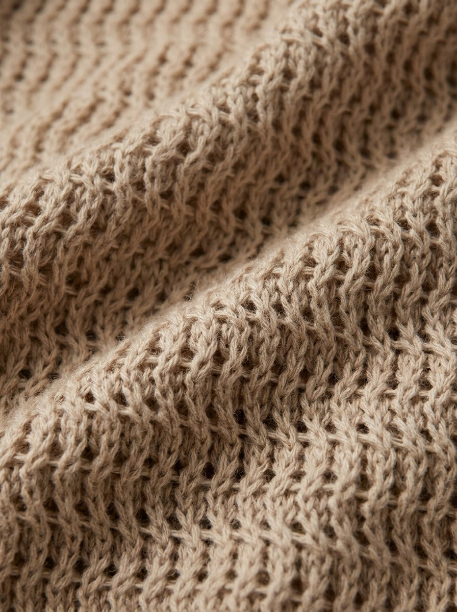 Häkel-Strickhemd | mit Kurzarm aus Kaschmir und Baumwolle