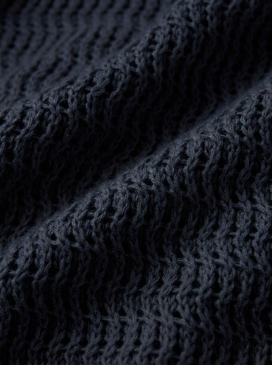 Häkel-Strickhemd | mit Kurzarm aus Kaschmir und Baumwolle