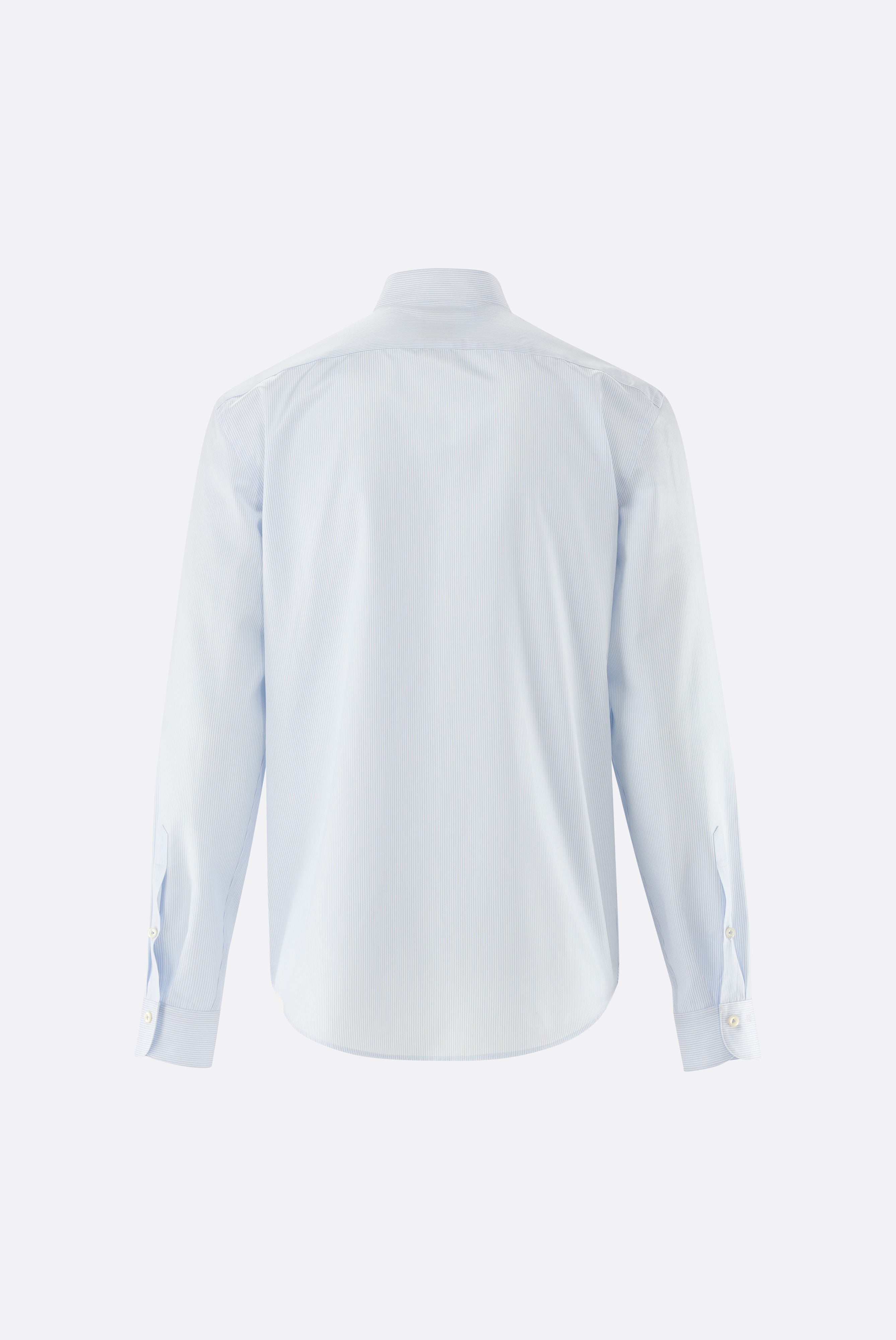 Stehkragenhemd | mit V-Auschnitt aus Twill
