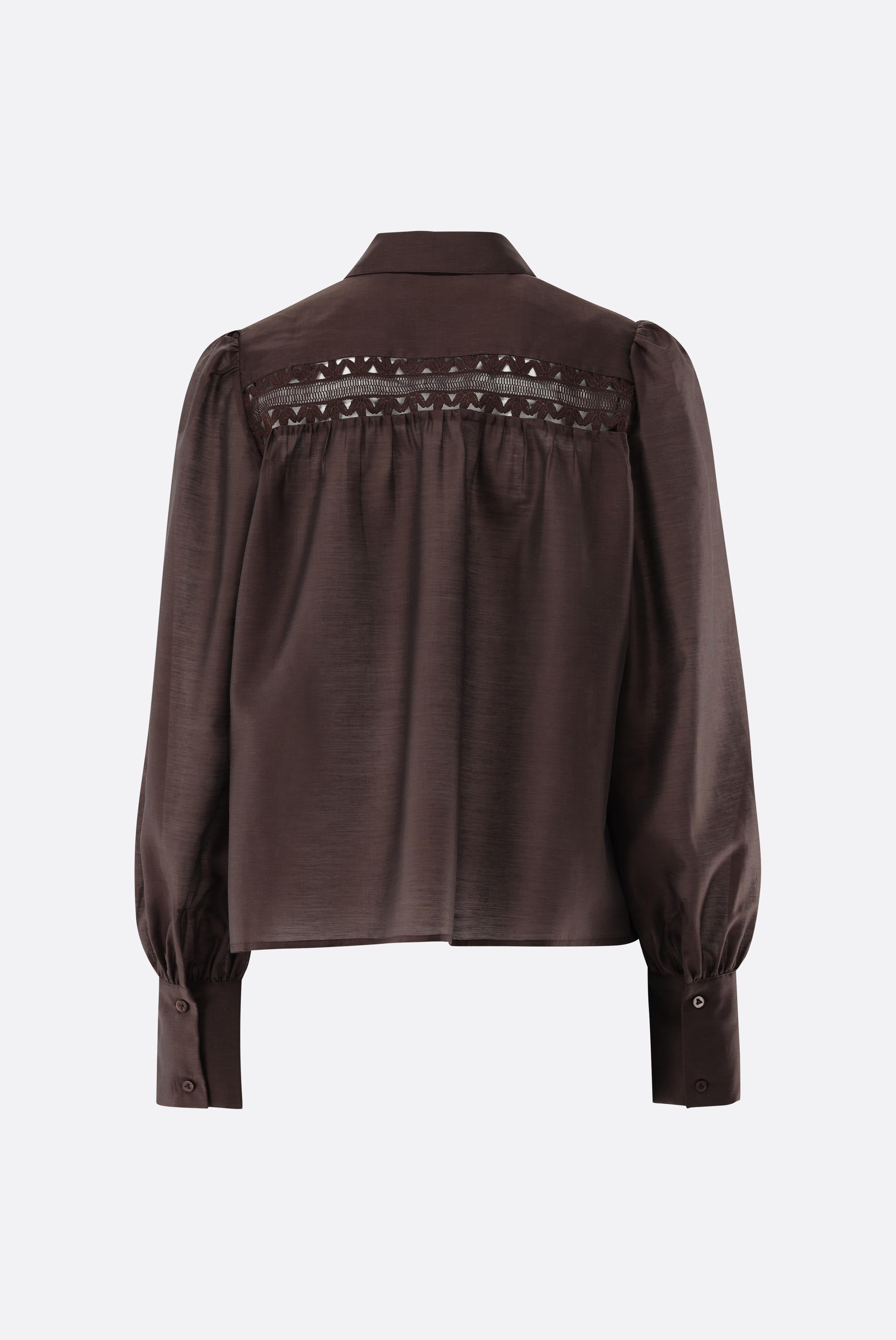 Hemdbluse | mit Spitzeneinsätzen