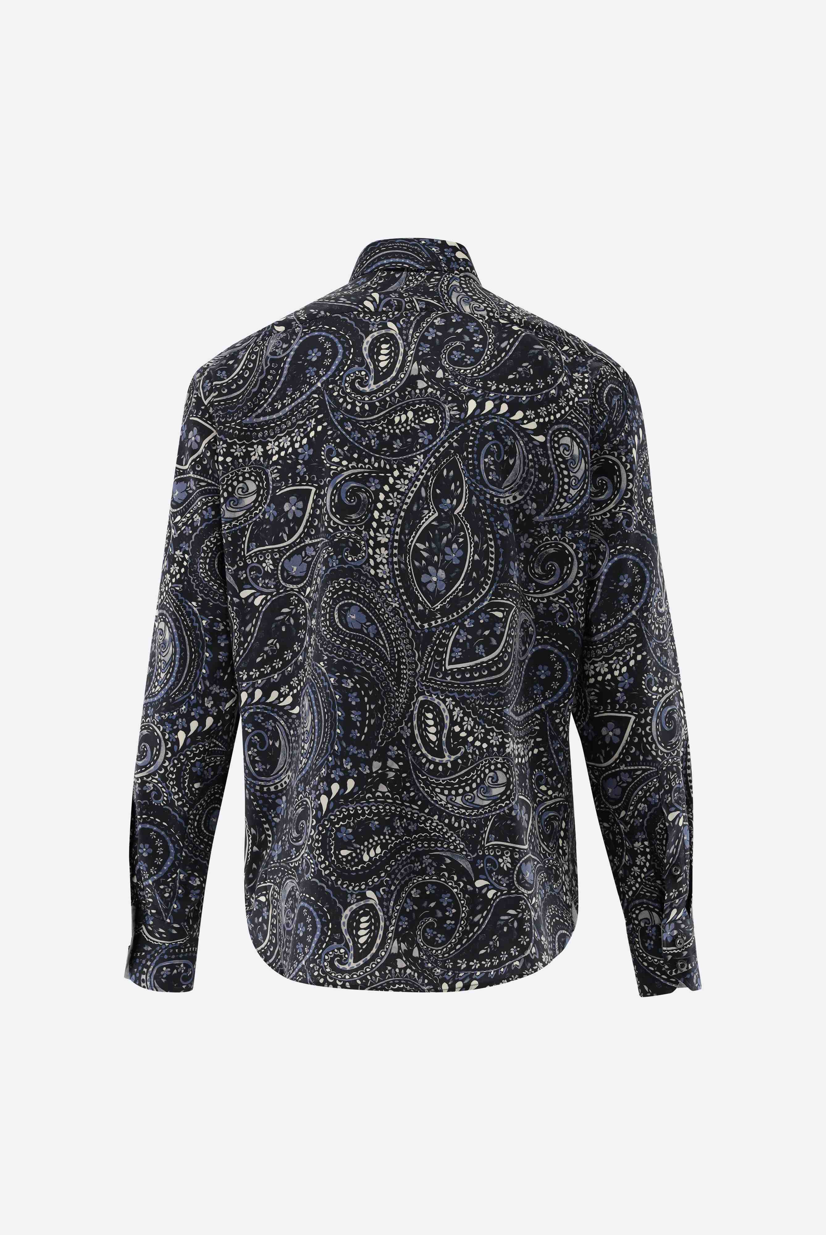 Popeline Hemd | mit Paisley Druck Tailor Fit