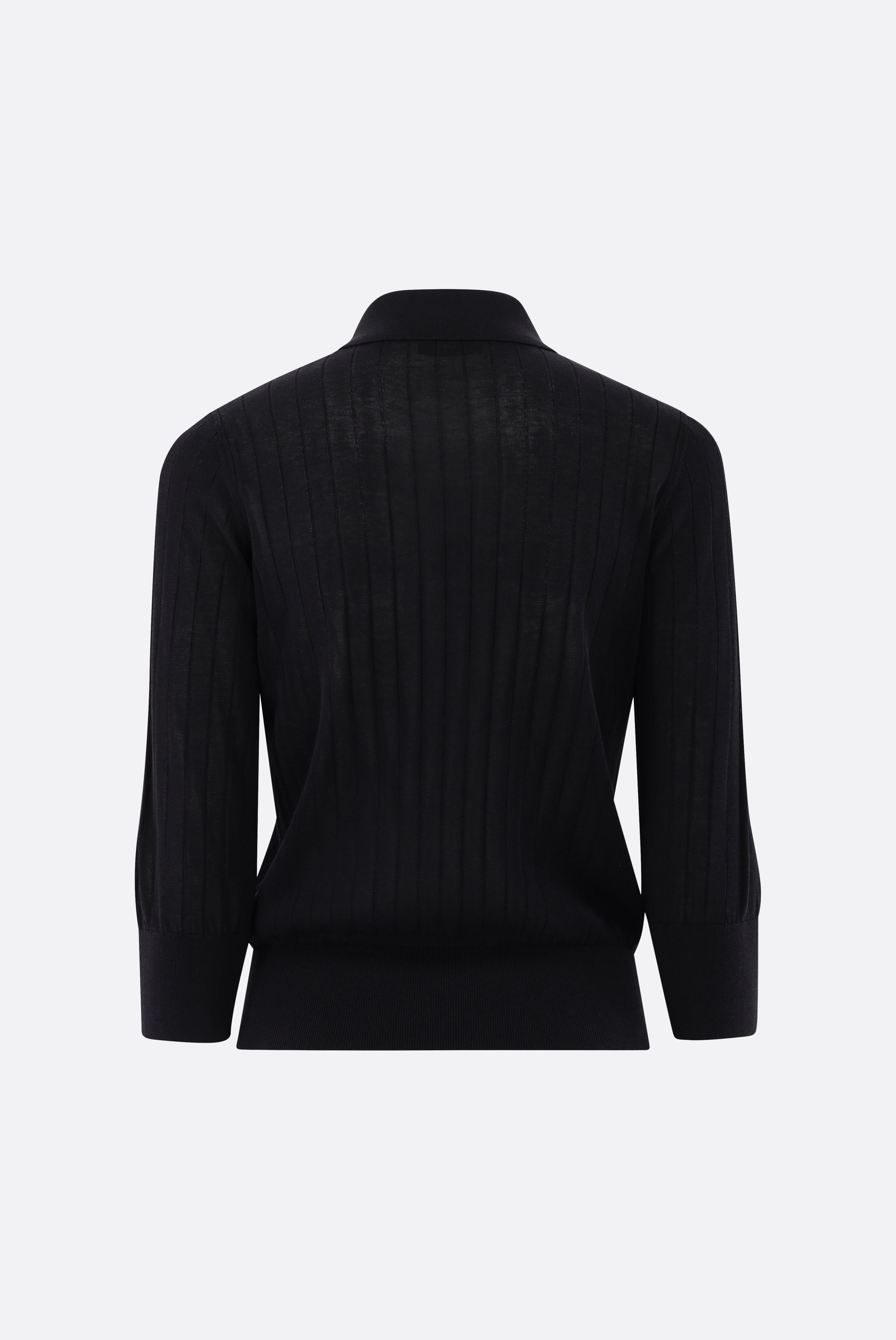 Poloshirtaus Rippstrick | mit Baumwolle und Viskose