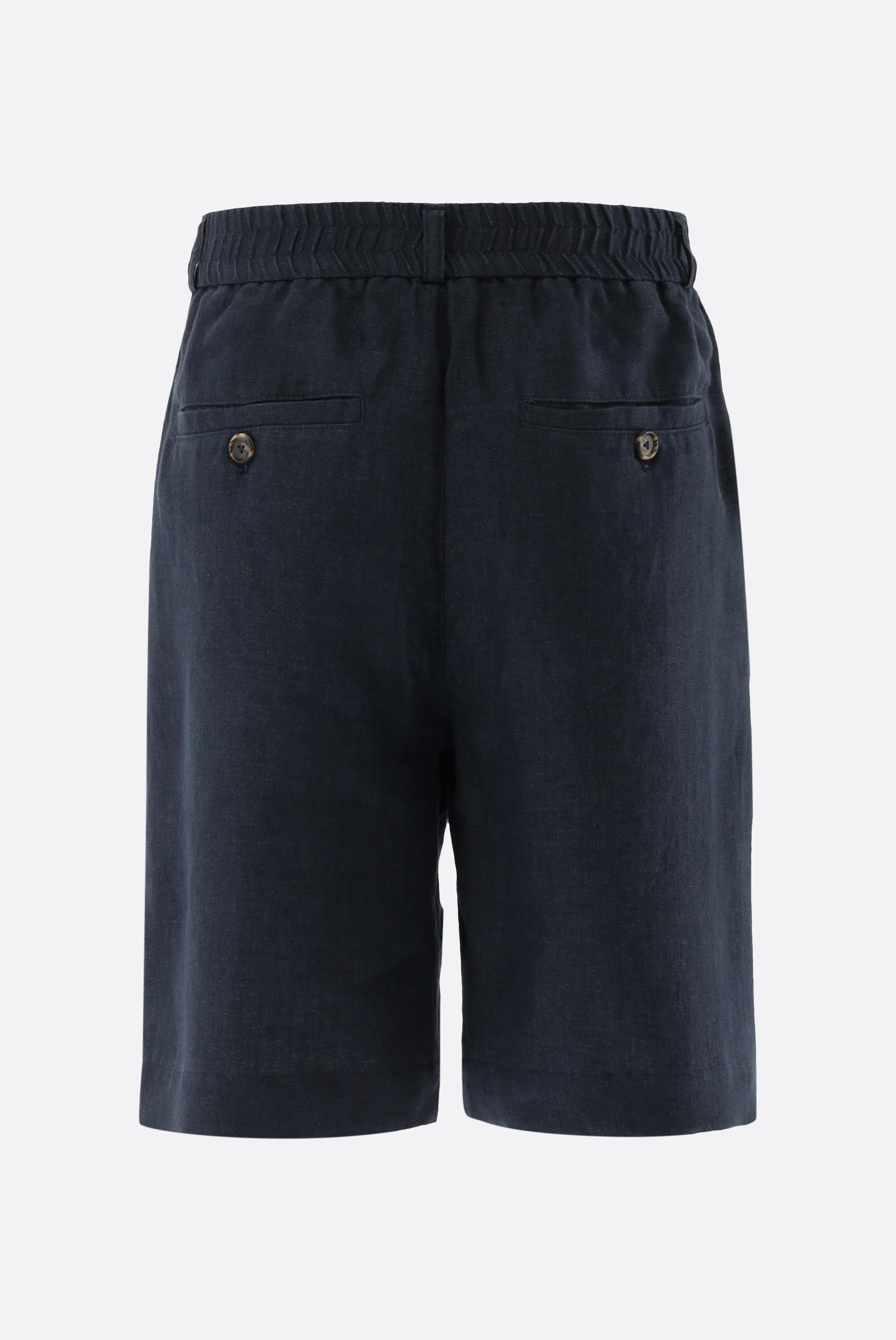 Shorts aus Leinen | mit Fischgrat