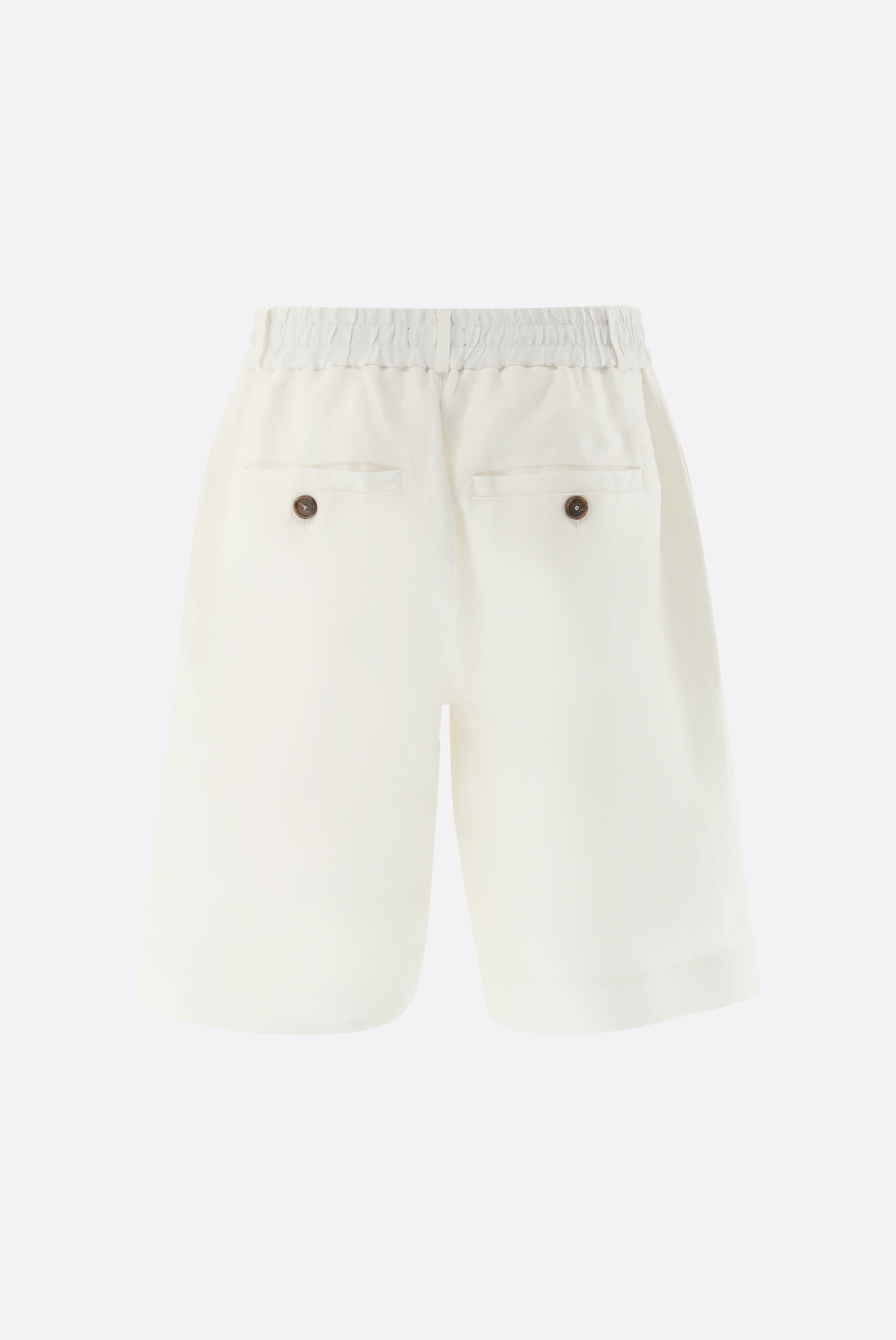 Shorts aus Leinen | mit Fischgrat