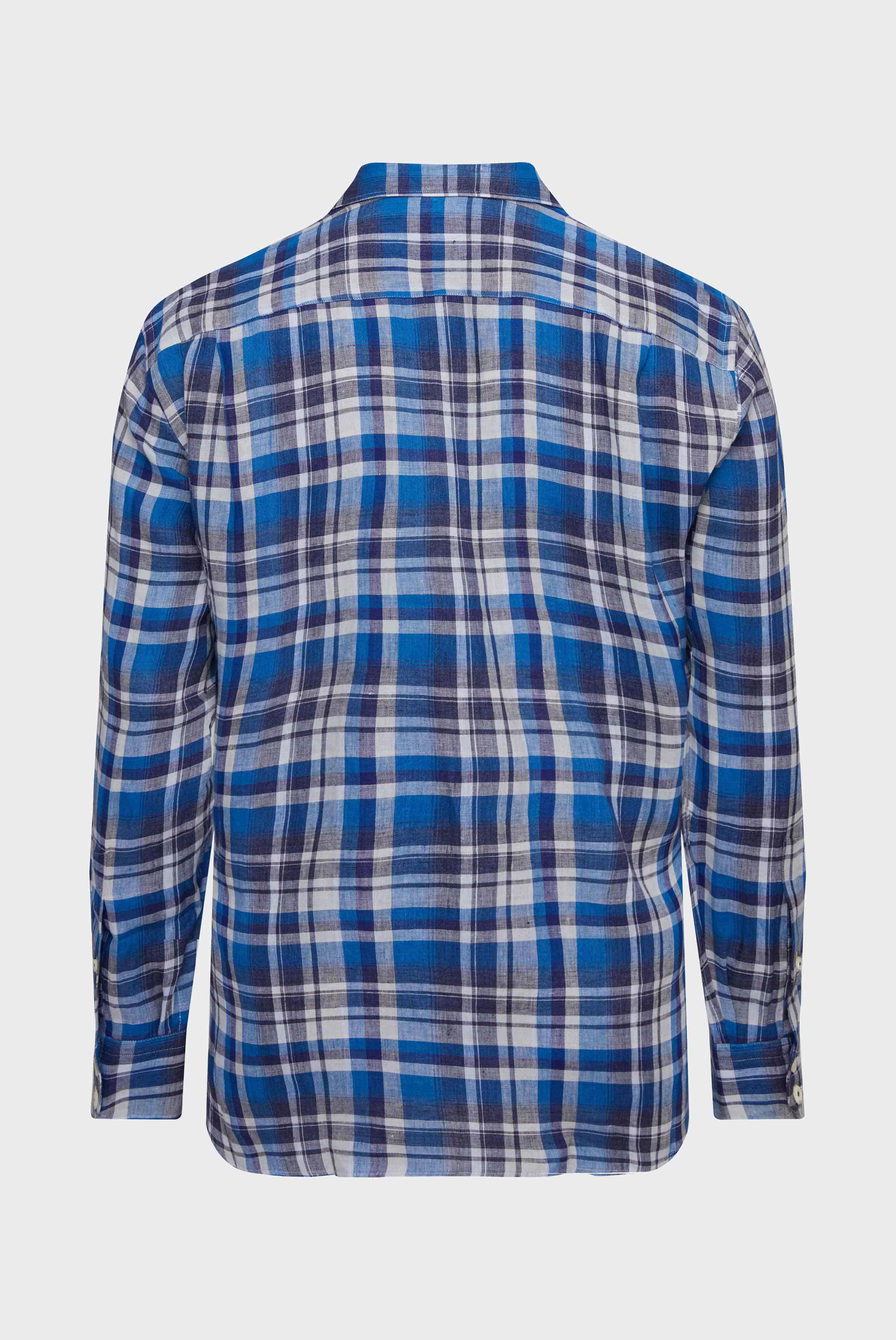 Van Laack-Sommerliches Hemd aus Leinen Comfort Fit Kariert Blau Weiß-Hemden & Blusen-Black-Deal-Outlet-by-ARCHIVIST