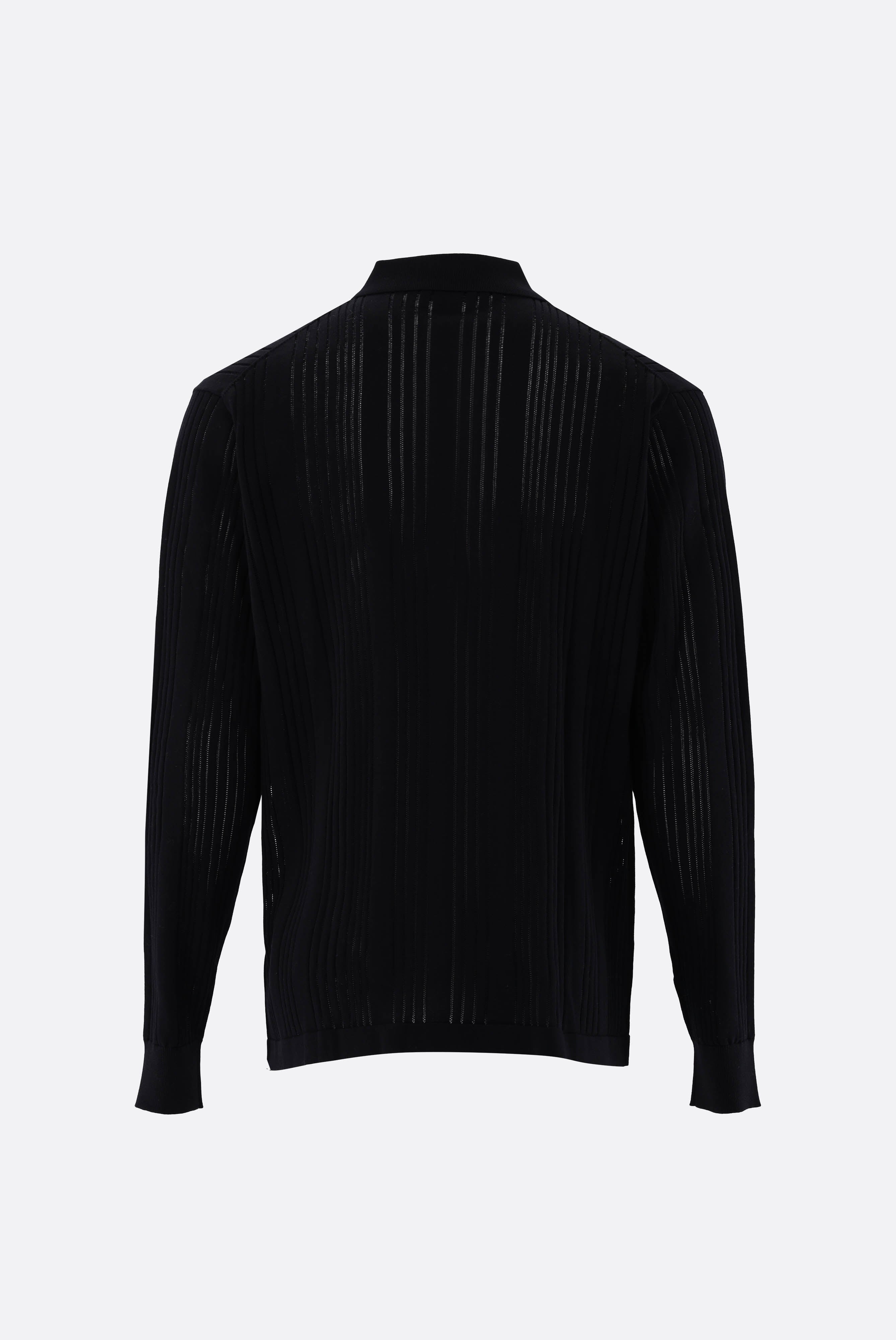 Strickhemd | mit Streifen-Struktur aus Air Cotton-Strick & Pullover-Van Laack-OUTLET-ARCHIVIST-ARCHIVE-SALE