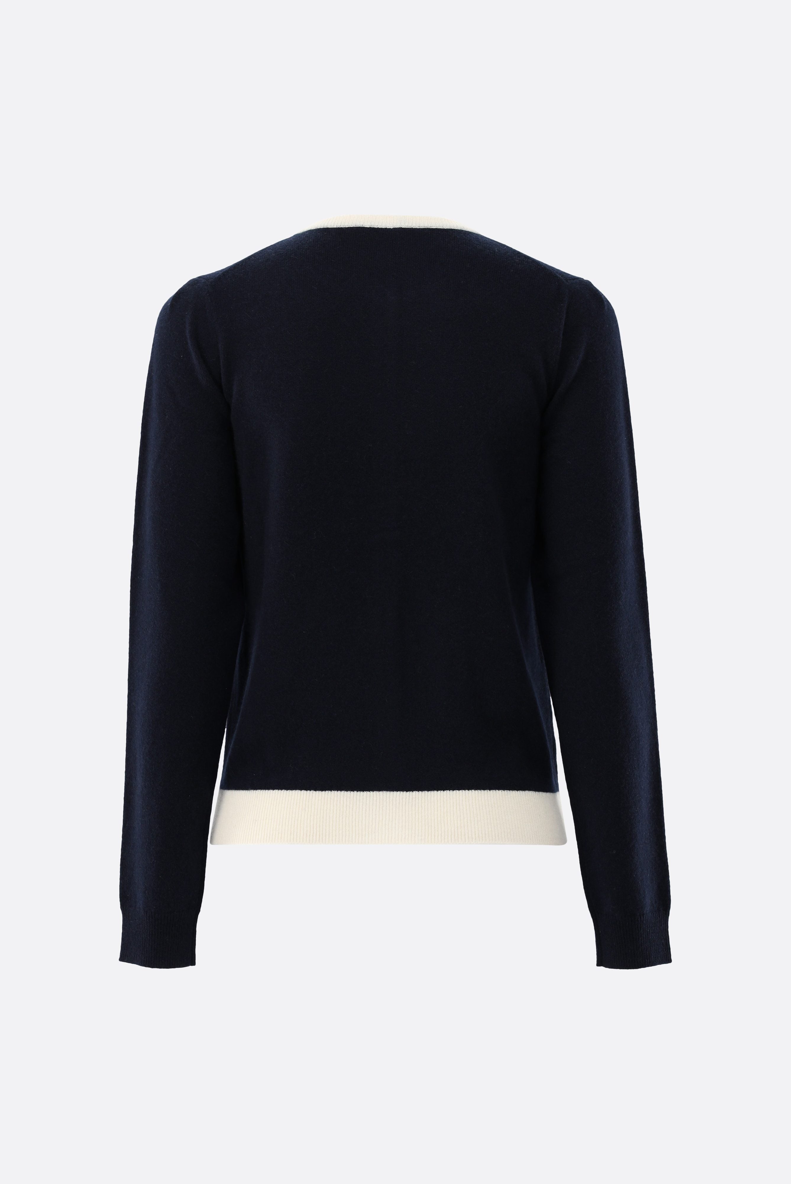 Strickjacke | aus Kaschmir mit Kontrasten-Jacken & Mäntel-Van Laack-OUTLET-ARCHIVIST-ARCHIVE-SALE