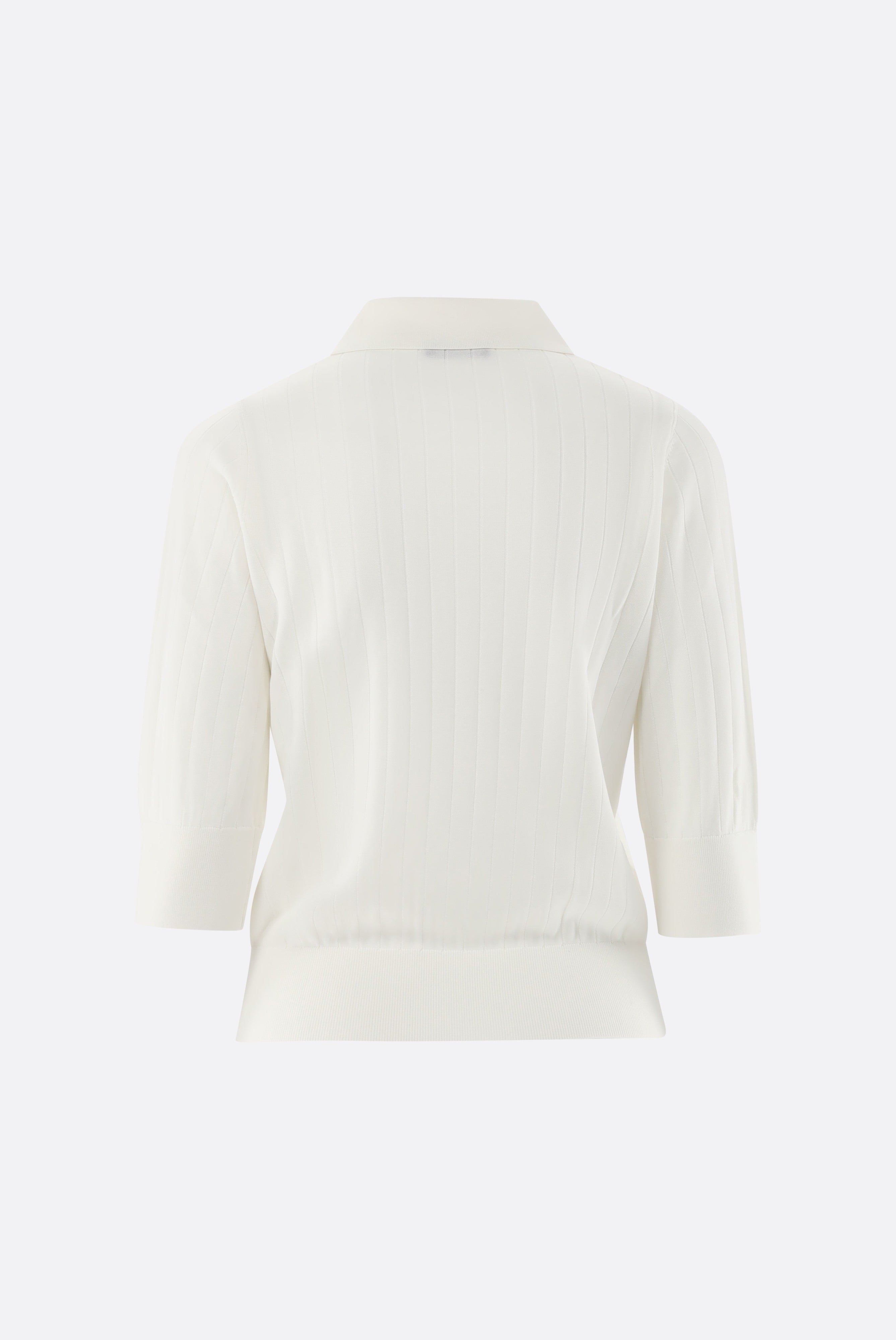 Poloshirtaus Rippstrick | mit Baumwolle und Viskose