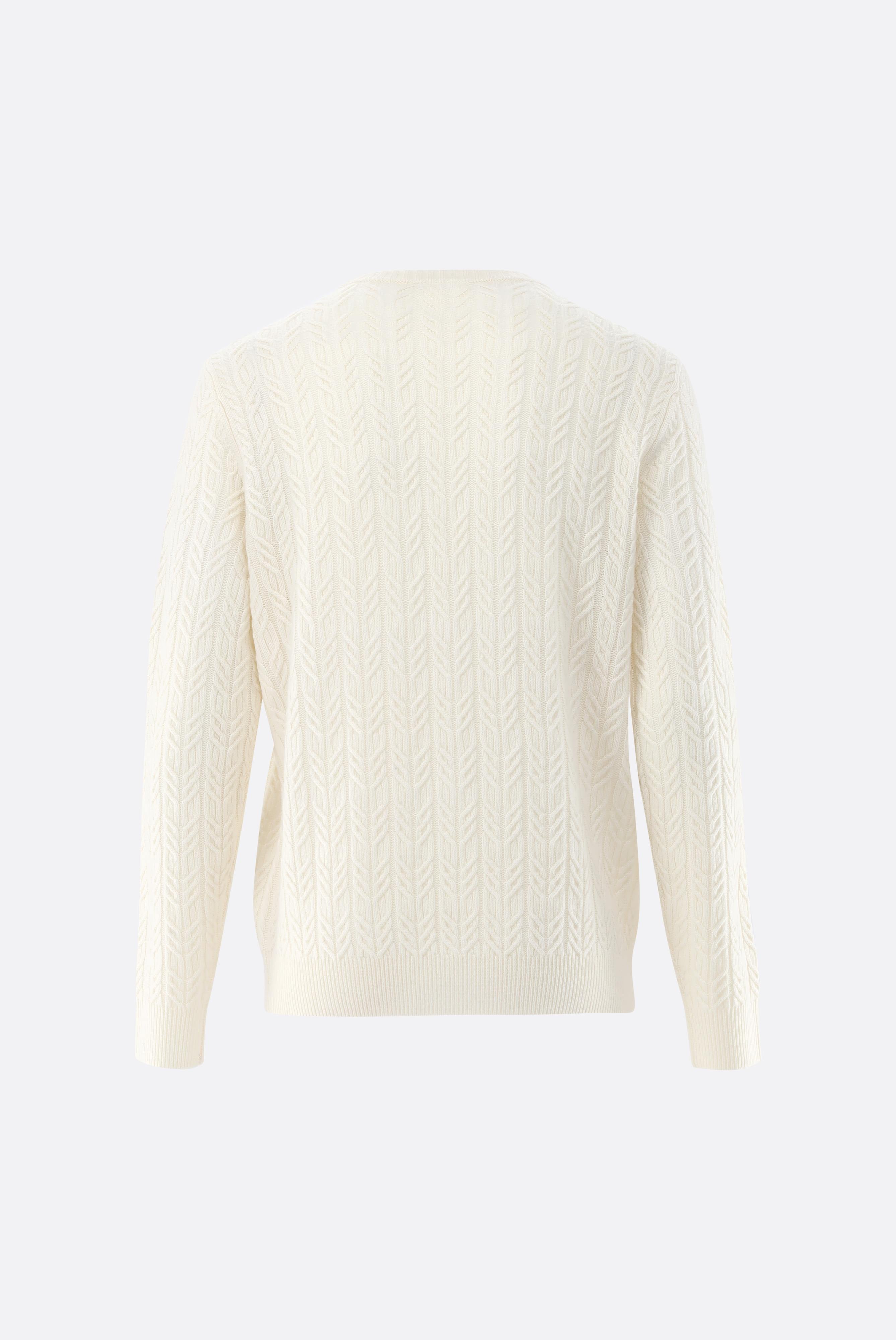 Rundhalspullover | mit Zopfstrick und Kaschmir-Strick & Pullover-Van Laack-OUTLET-ARCHIVIST-ARCHIVE-SALE