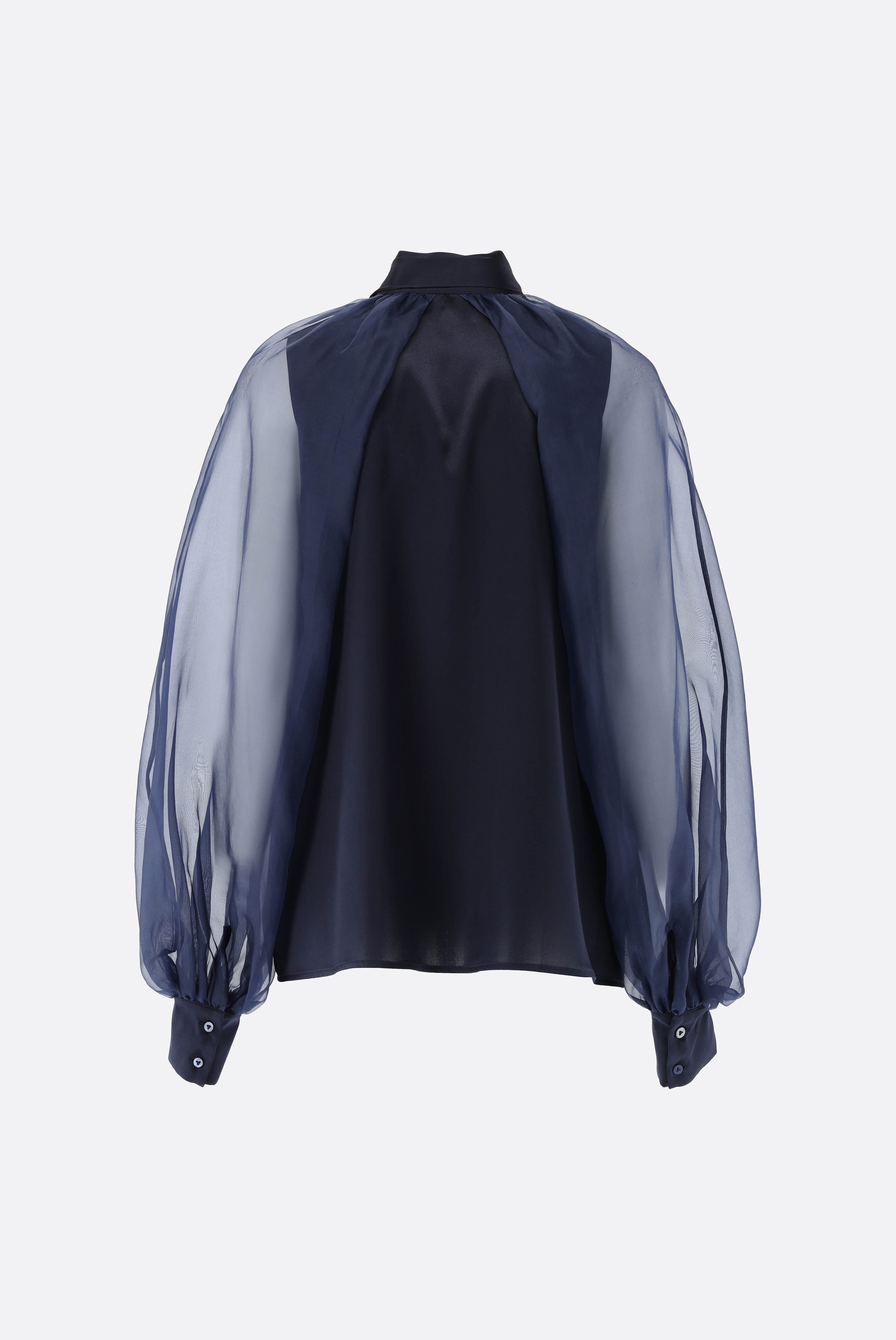 Bluse | aus Seide mit weiten organza Ärmeln-Hemden & Blusen-Van Laack-OUTLET-ARCHIVIST-ARCHIVE-SALE