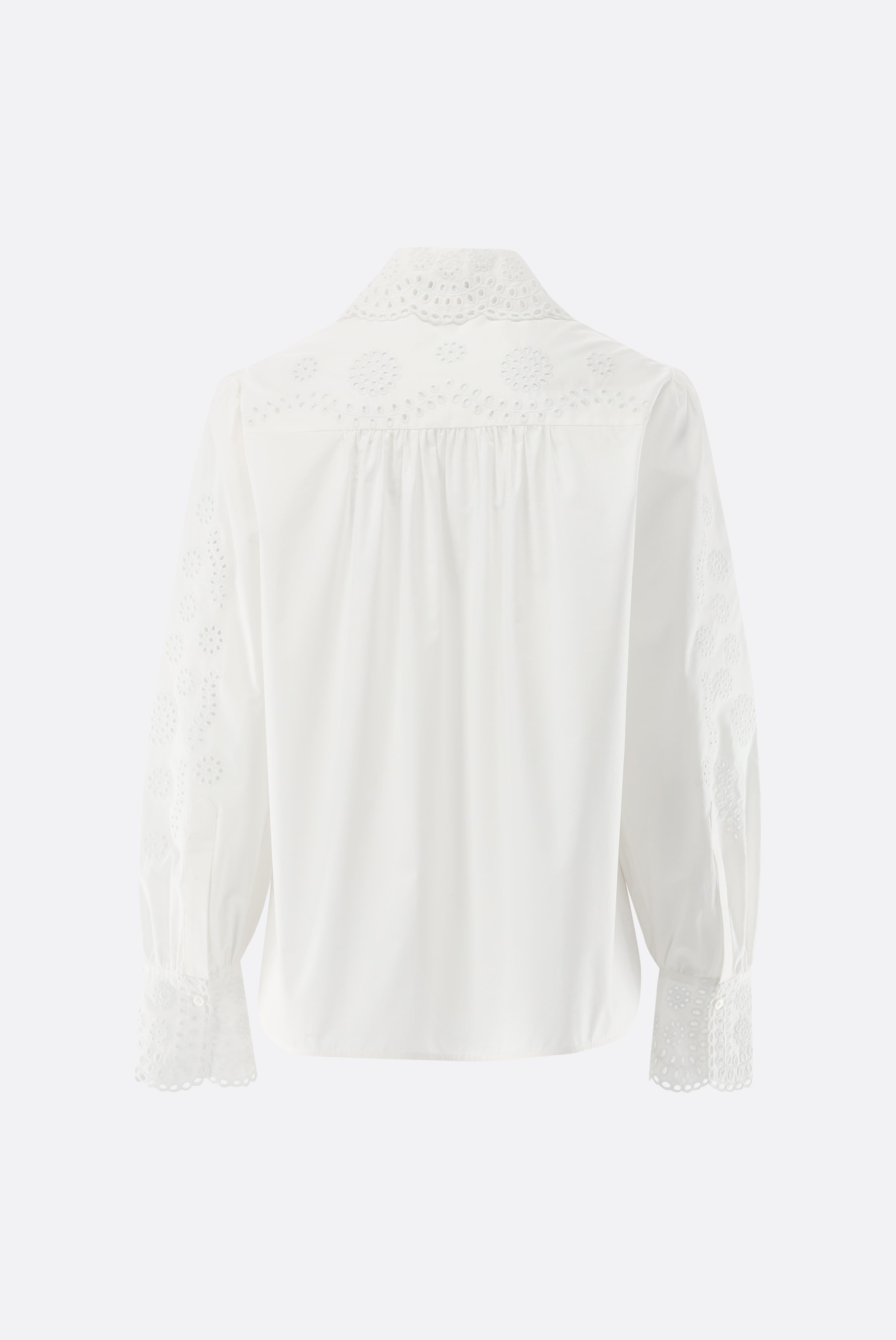 Cropped Hemdbluse | mit Lochstickereien