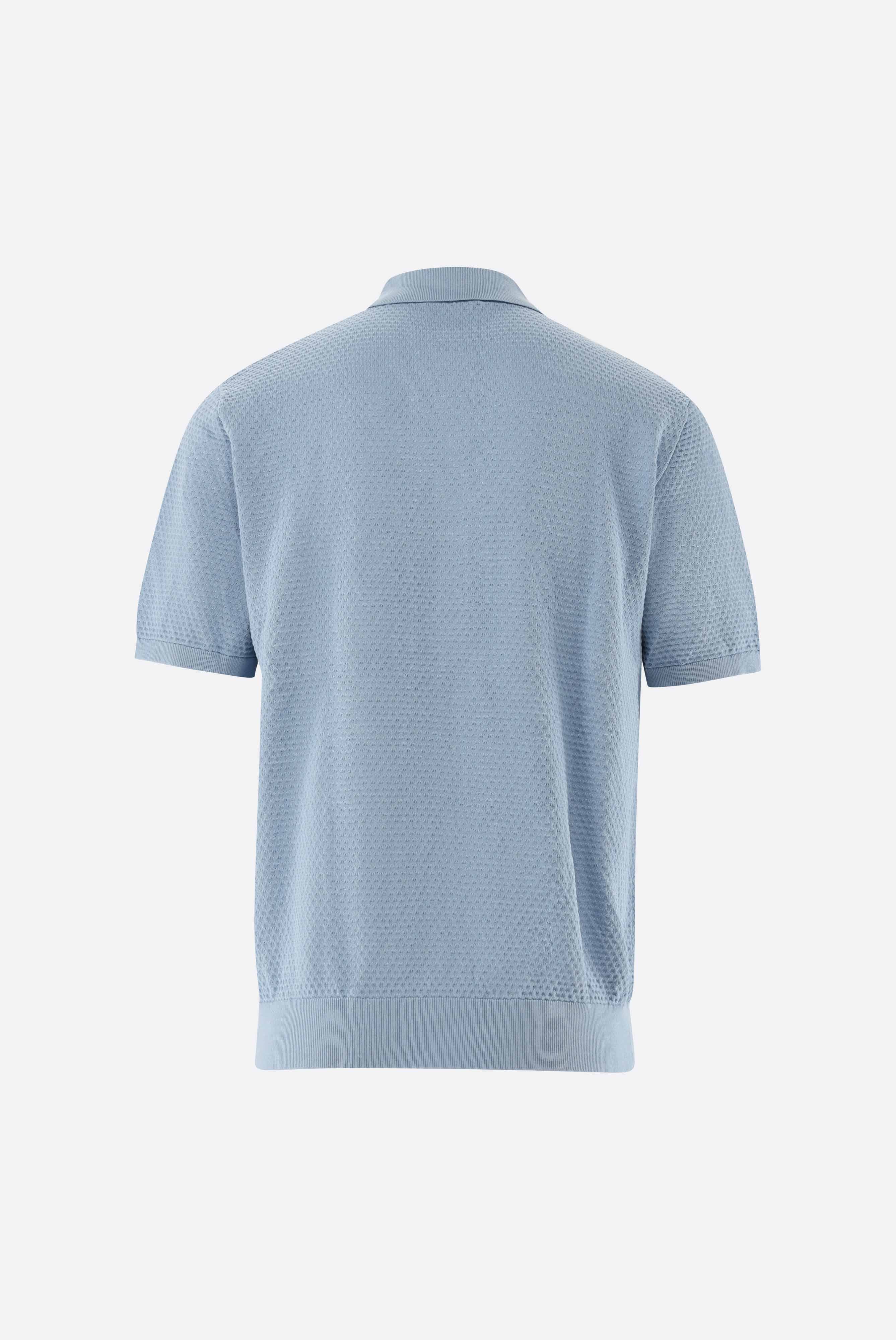 Strick Poloshirt | mit Struktur aus Air Cotton-Shirts-Van Laack-OUTLET-ARCHIVIST-ARCHIVE-SALE