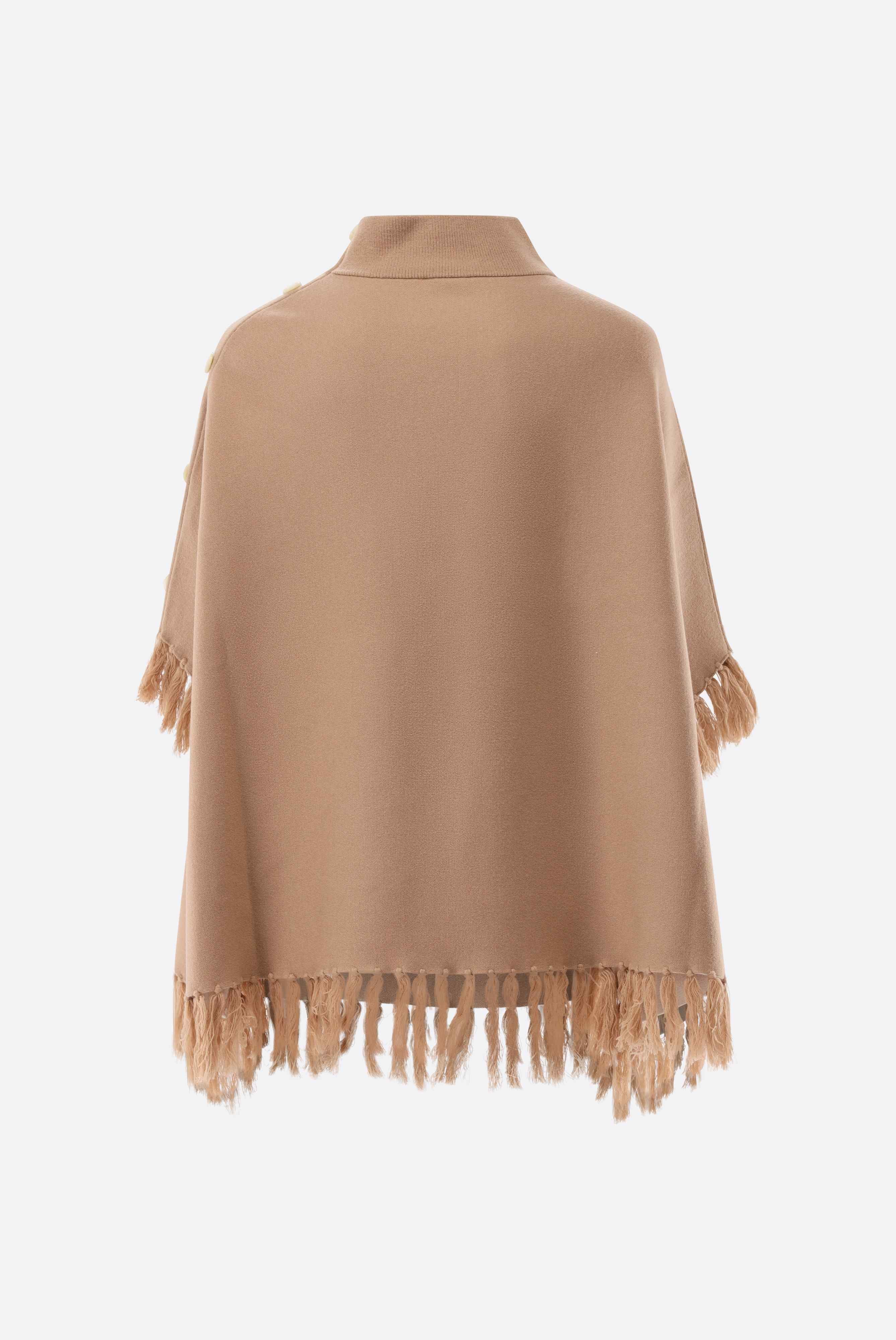 Poncho | gestrickt mit Fransen