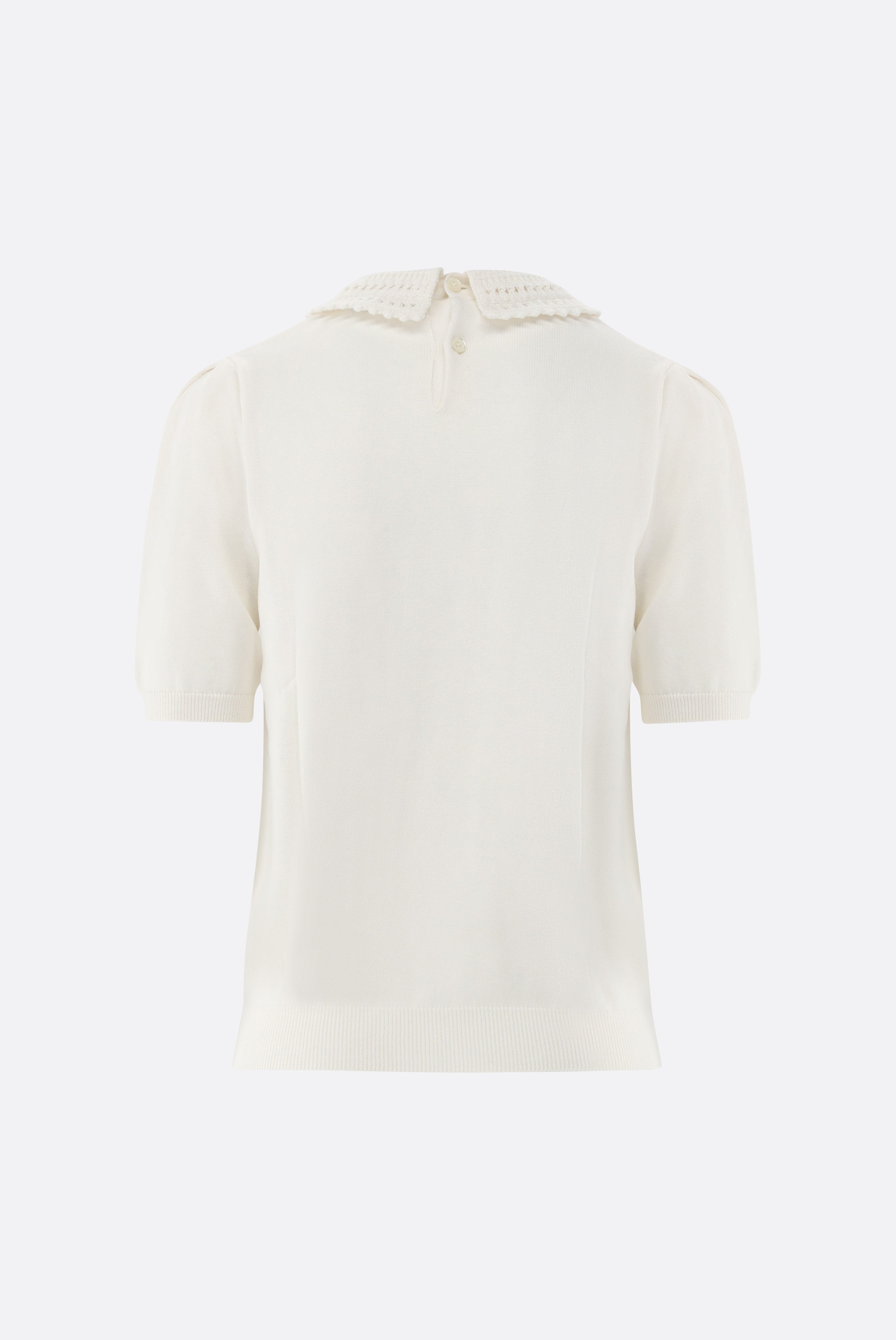 Strick Poloshirt | mit Häkel-Kragen
