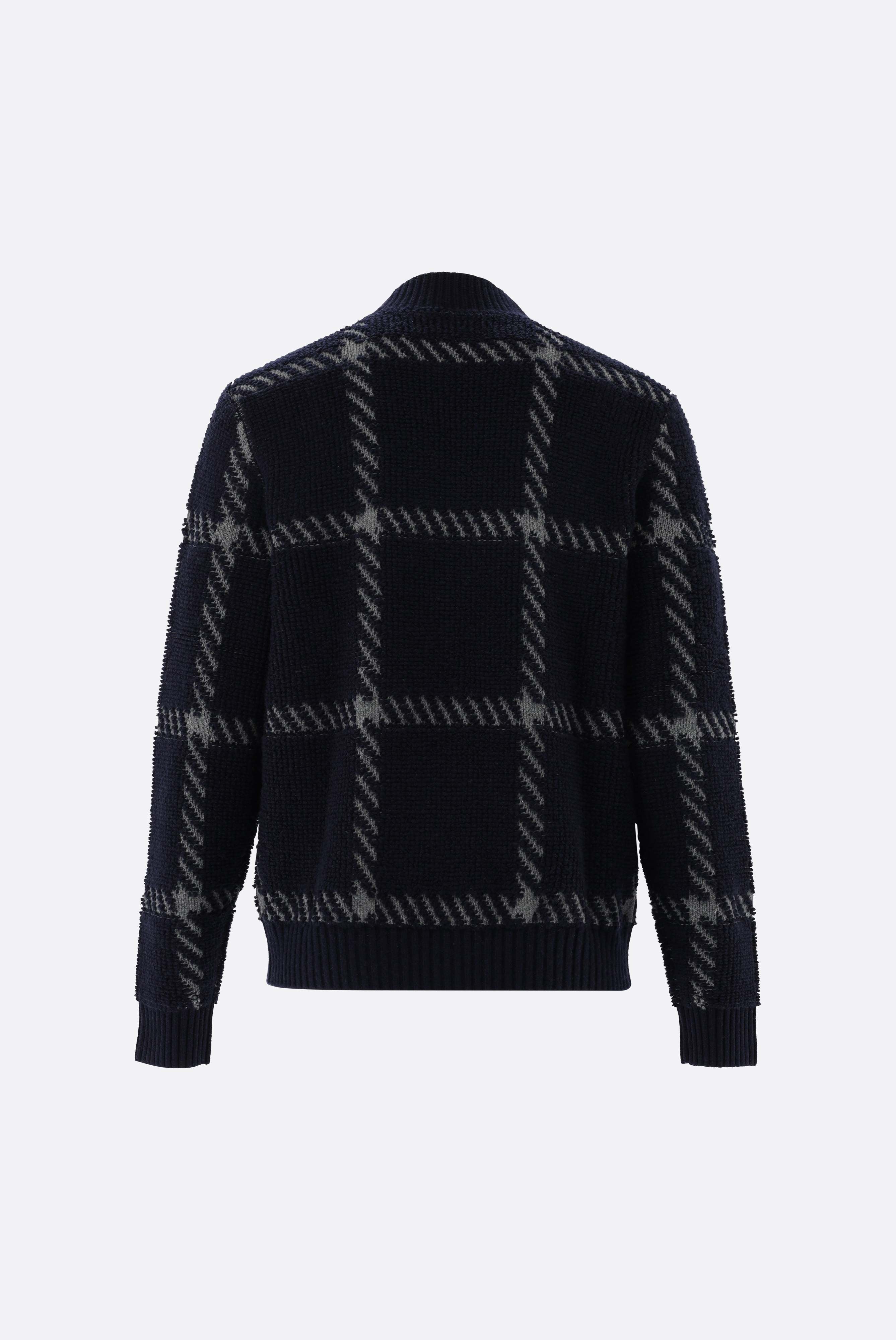 Stehkragenpullover | mit Jacquard-Karomuster-Strick & Pullover-Van Laack-OUTLET-ARCHIVIST-ARCHIVE-SALE