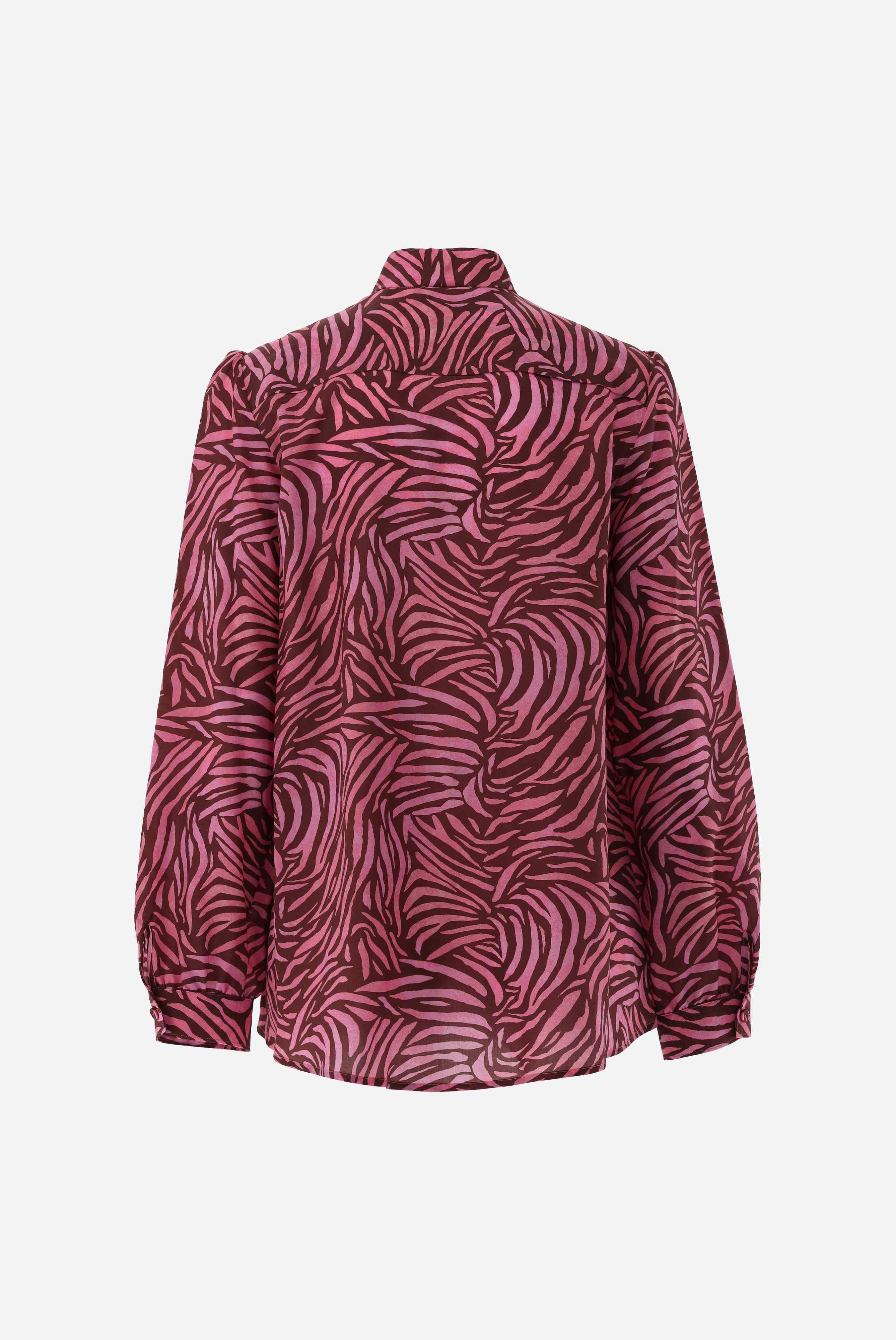 Stehkragenbluse | mit Zebra Druck