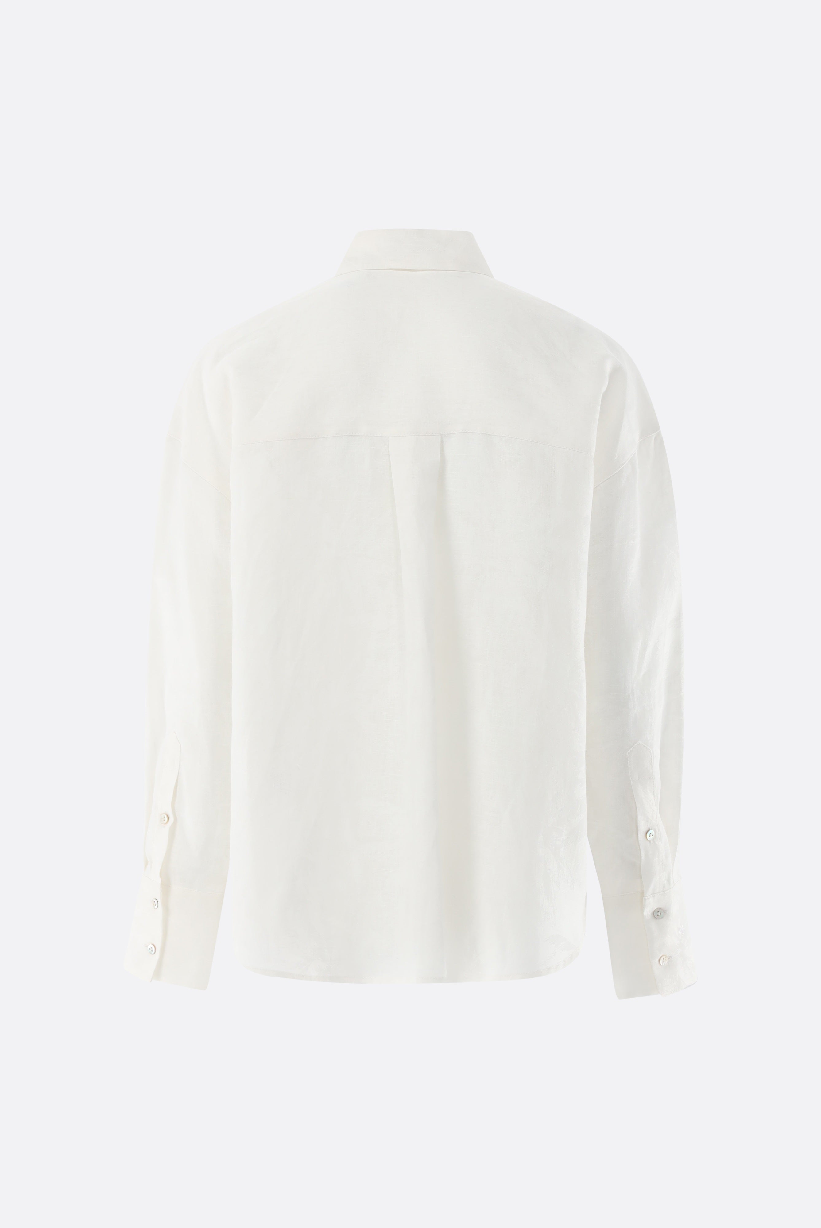 Hemdbluse aus Leinen | mit Ton-in-Ton Palmendruck-Hemden & Blusen-Van Laack-OUTLET-ARCHIVIST-ARCHIVE-SALE