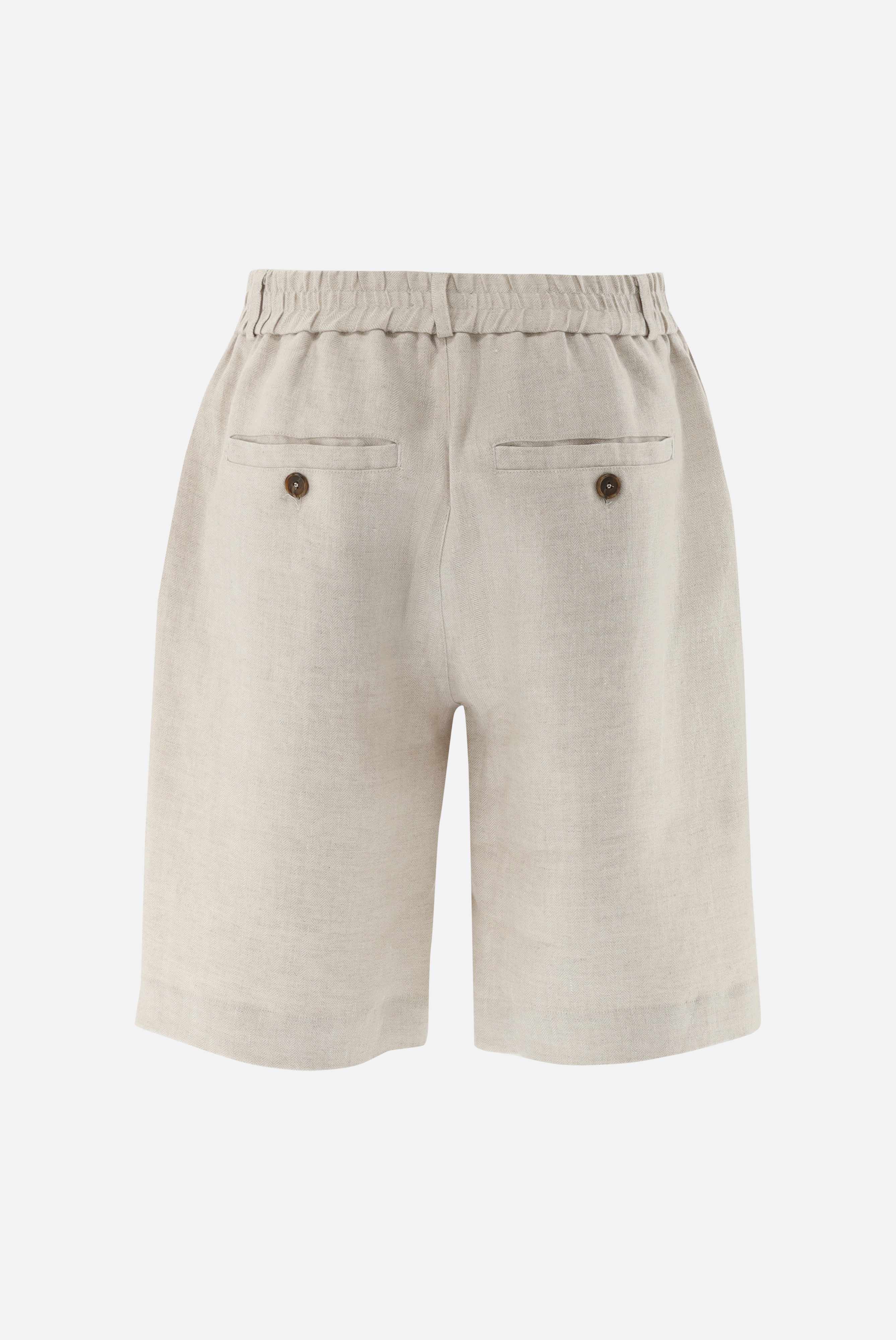 Shorts aus Leinen | mit Fischgrat-Hosen-Van Laack-OUTLET-ARCHIVIST-ARCHIVE-SALE