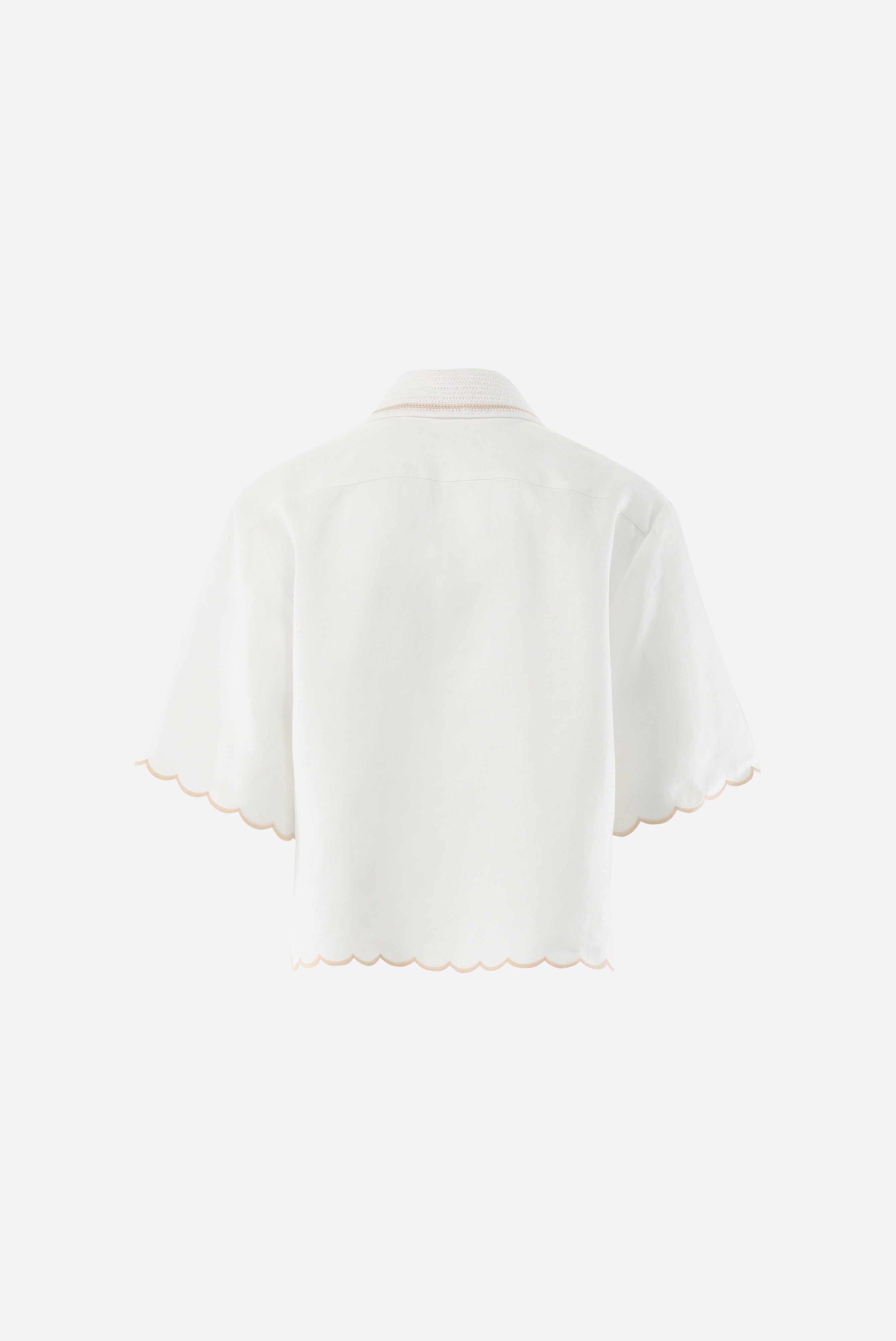 Kurzarm Hemdbluse | aus Leinen mit Häkelkragen-Hemden & Blusen-Van Laack-OUTLET-ARCHIVIST-ARCHIVE-SALE