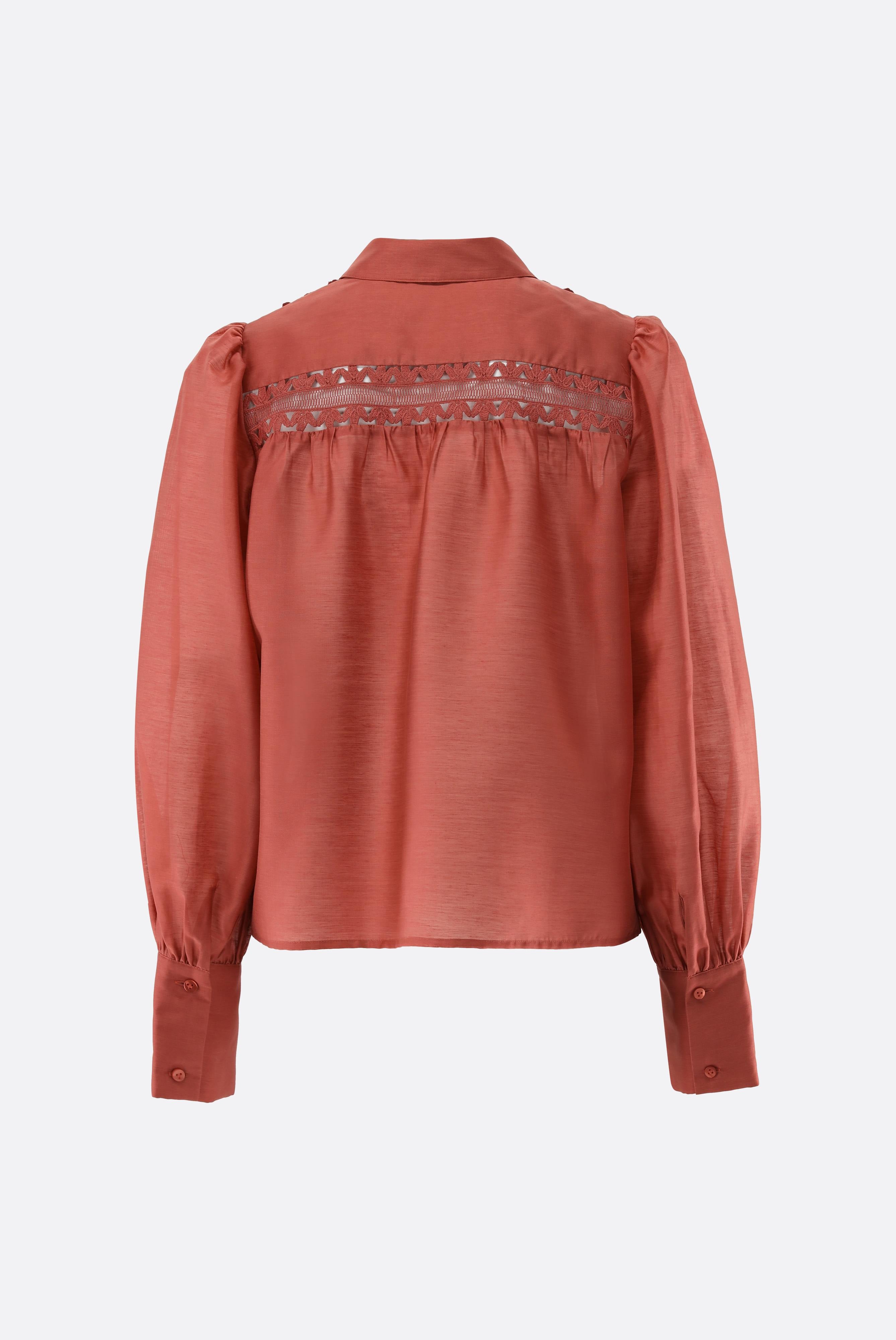 Hemdbluse | mit Spitzeneinsätzen