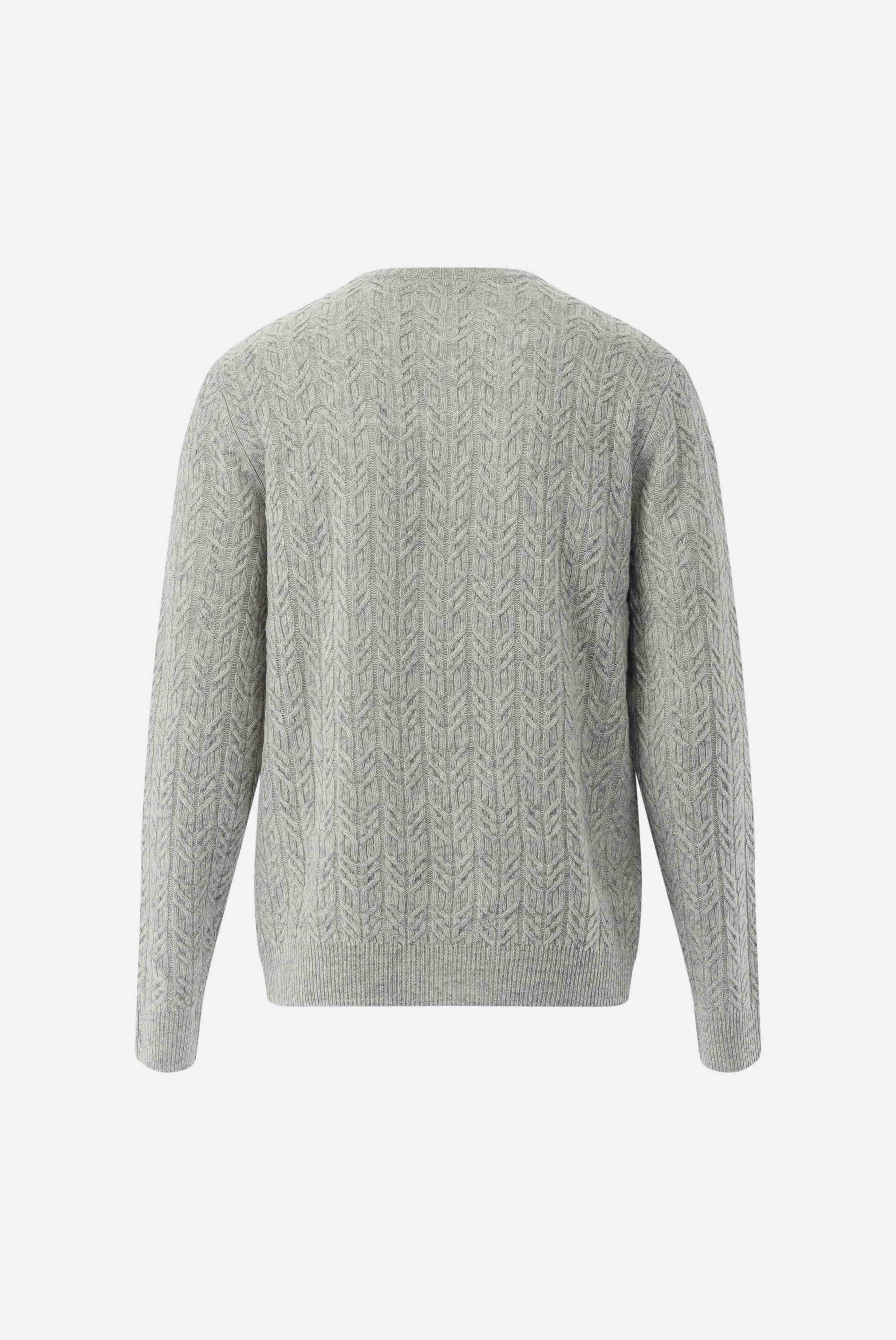 Rundhalspullover | mit Zopfstrick und Kaschmir-Strick & Pullover-Van Laack-OUTLET-ARCHIVIST-ARCHIVE-SALE
