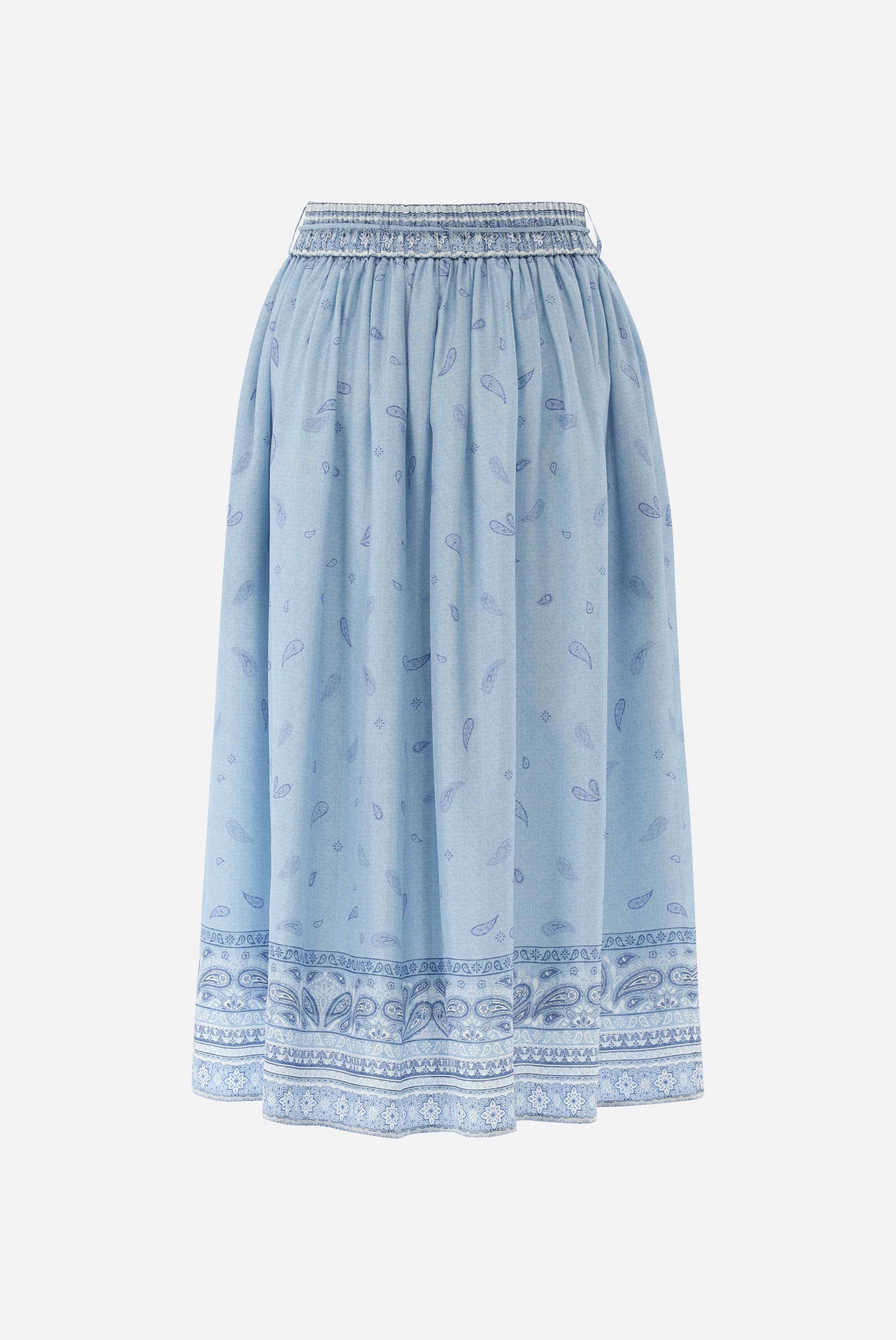 Van Laack-Midi-Rock | aus Seide mit Druck-Kleider & Röcke-Black-Deal-Outlet-by-ARCHIVIST