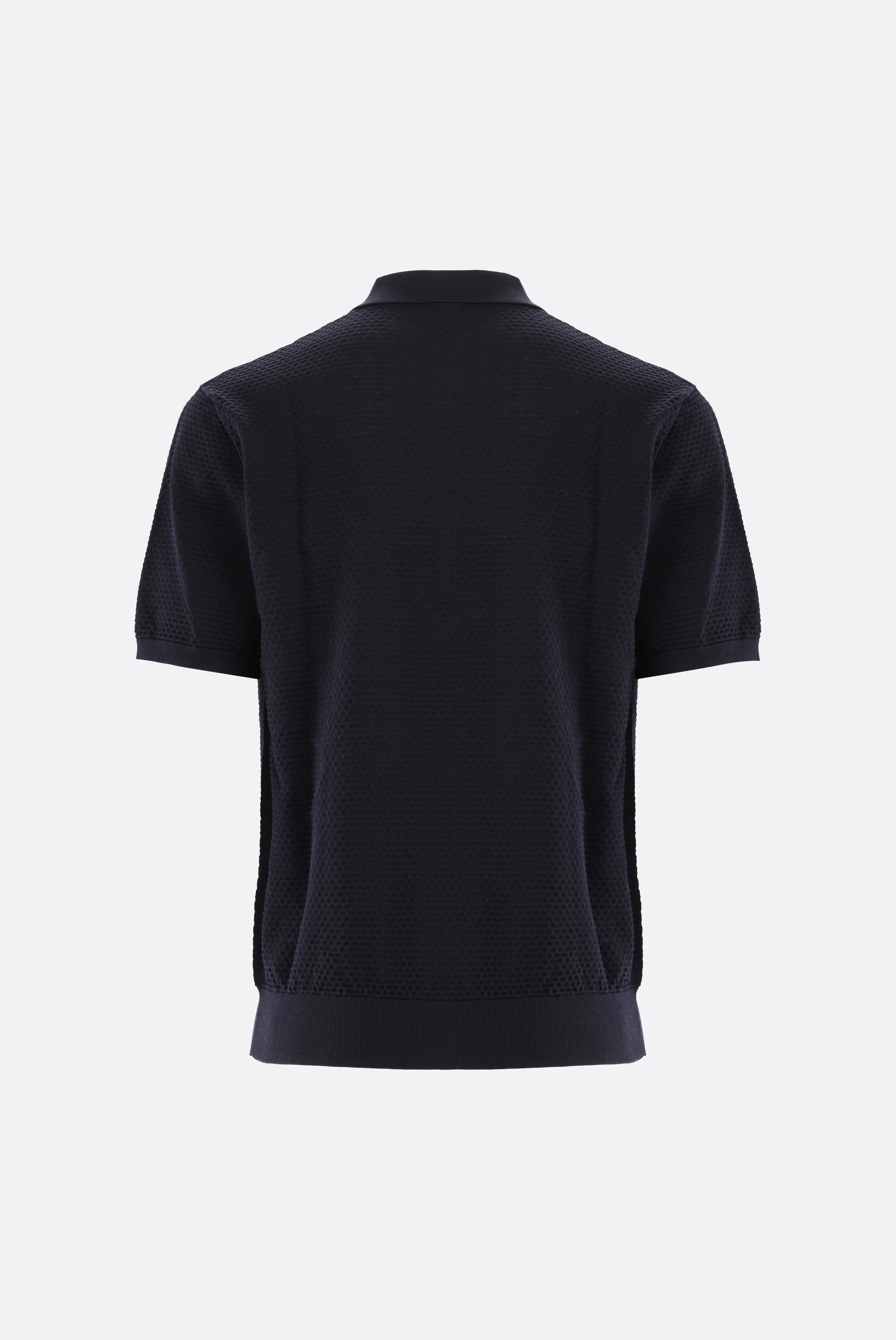 Strick Poloshirt | mit Struktur und Reisßverschluss
