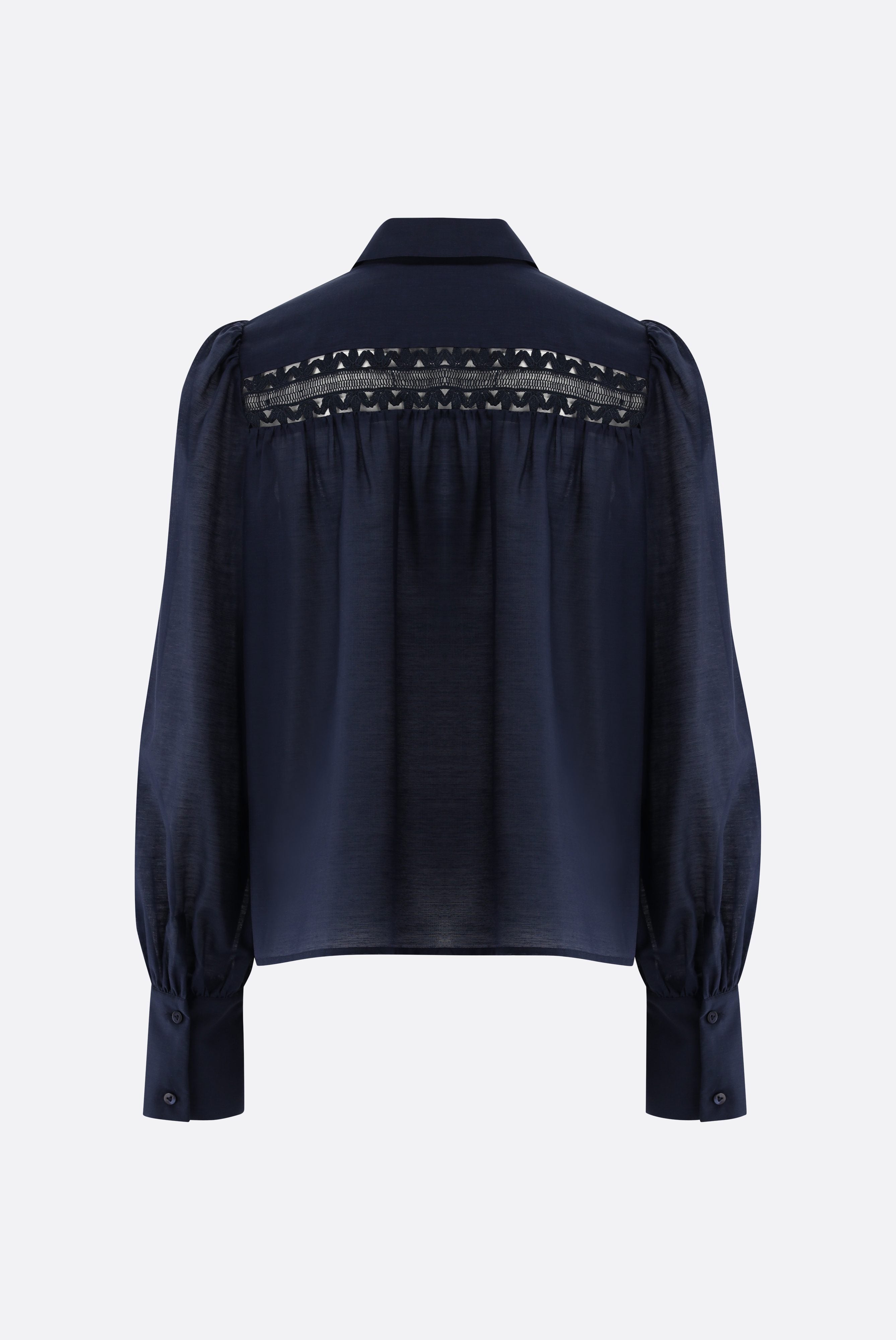 Hemdbluse | mit Spitzeneinsätzen