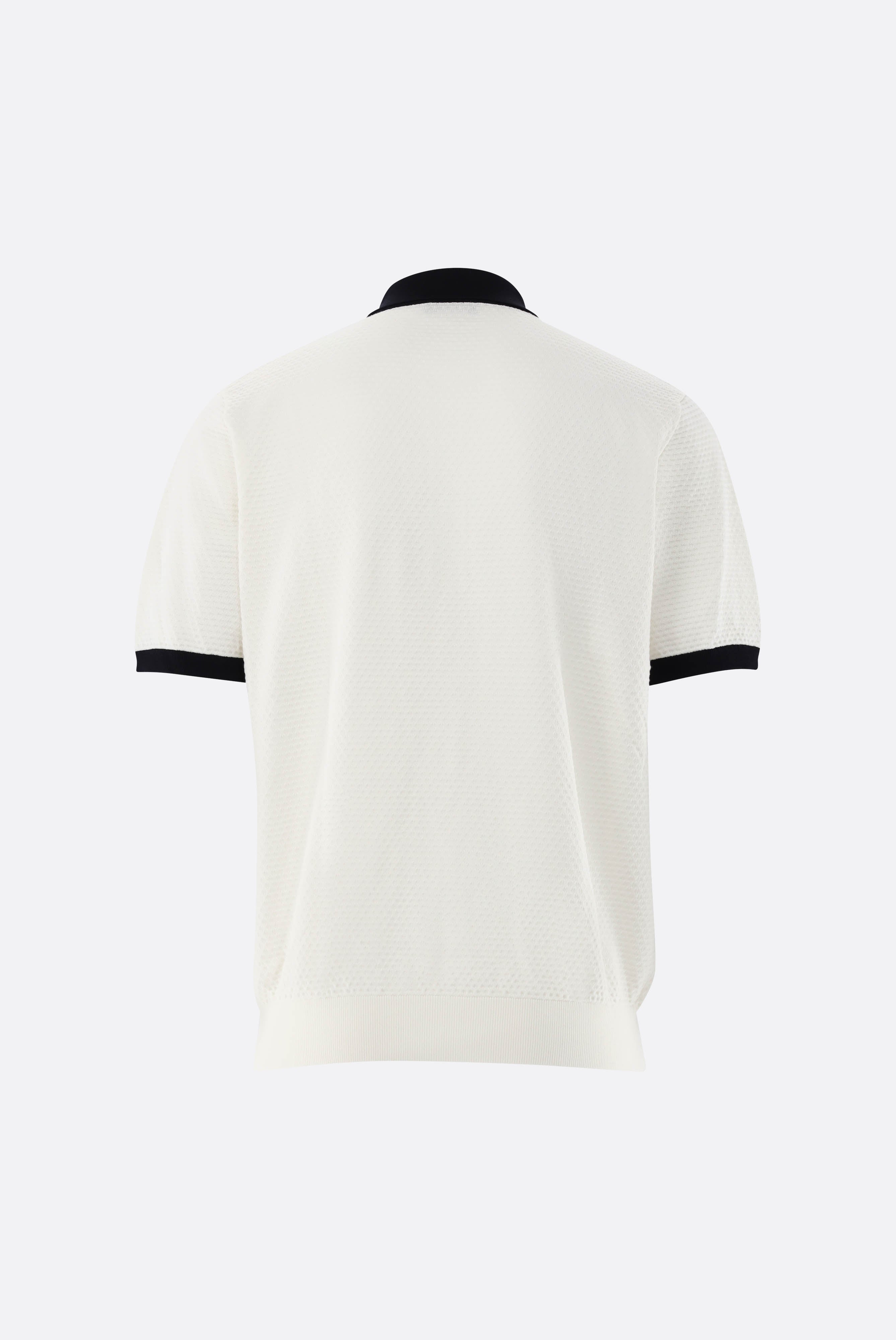 Strick Poloshirt | mit Kontraskragen und Struktur