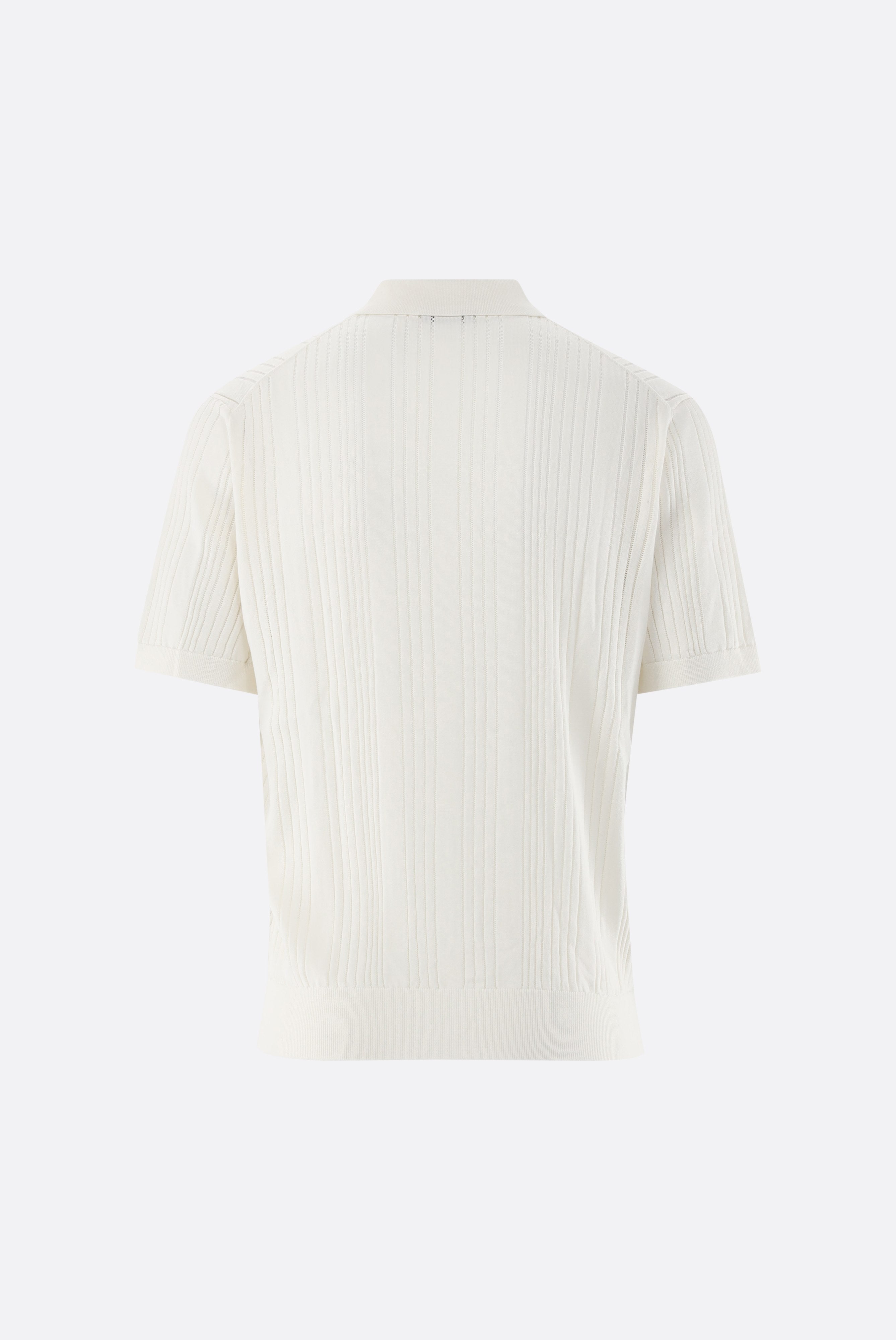 V-Neck Poloshirt | mit Streifen-Struktur aus Air Cotton