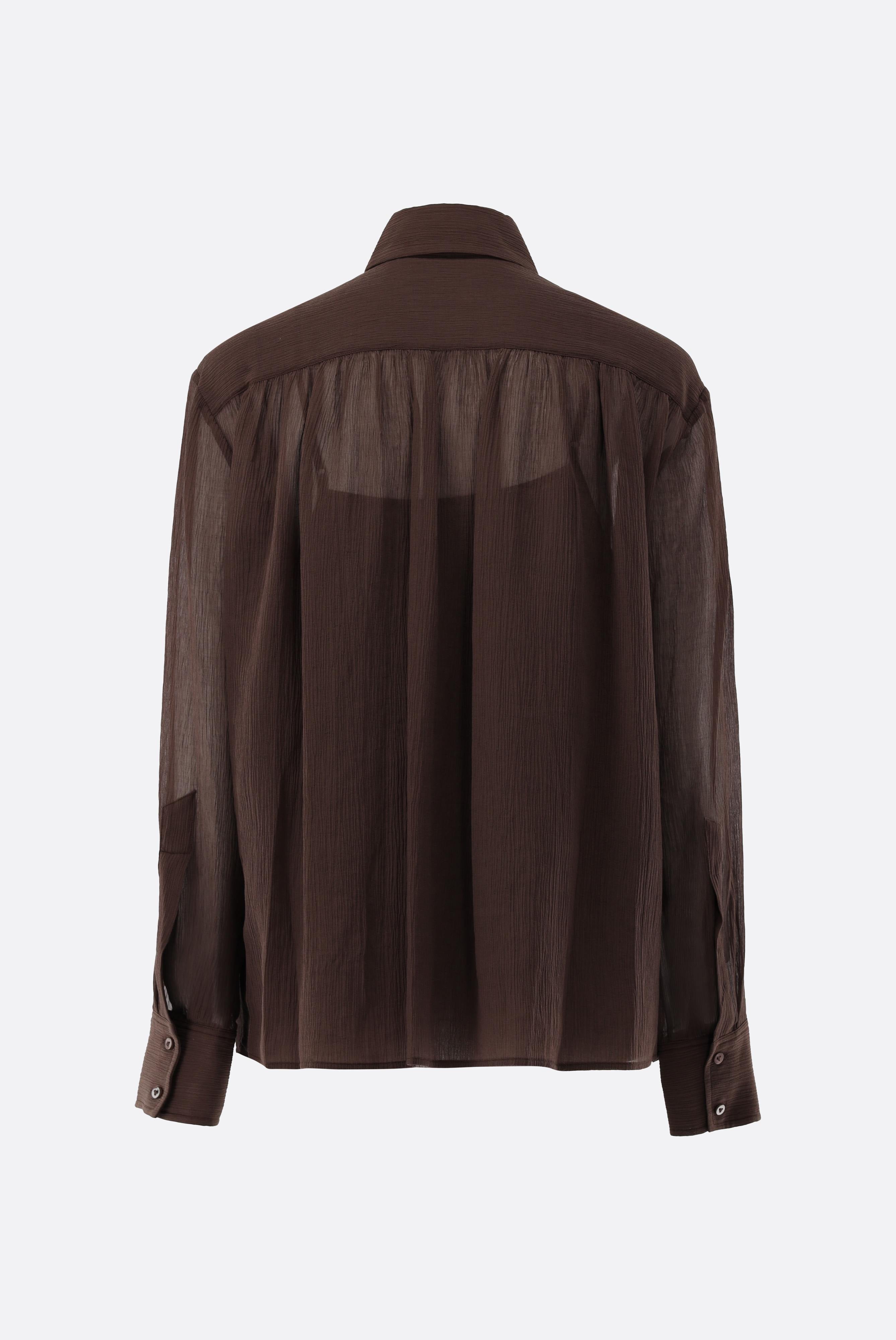 Lockere Hemdbluse | mit Crinkle-Effekt
