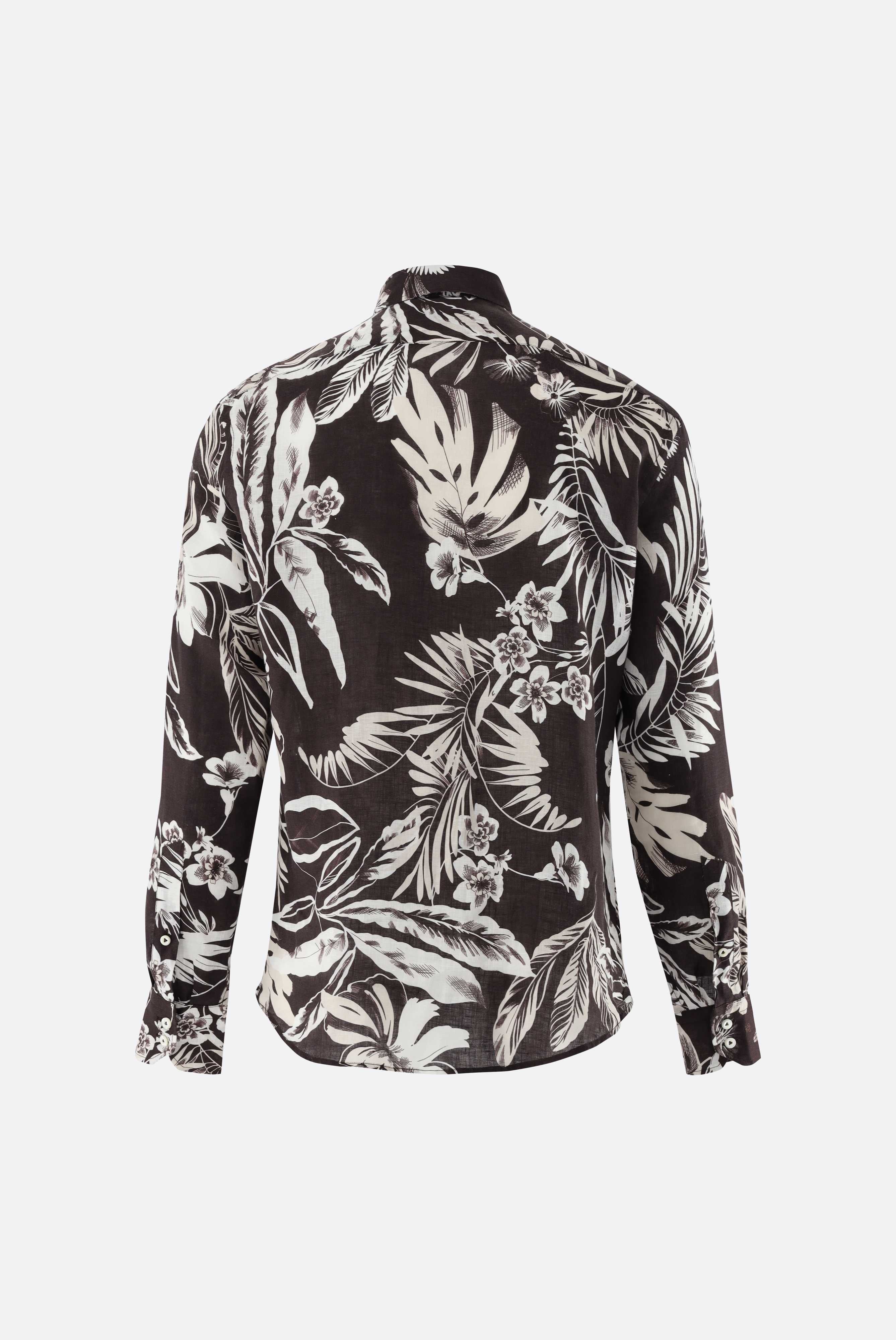 Leinenhemd | mit Palmen Print
