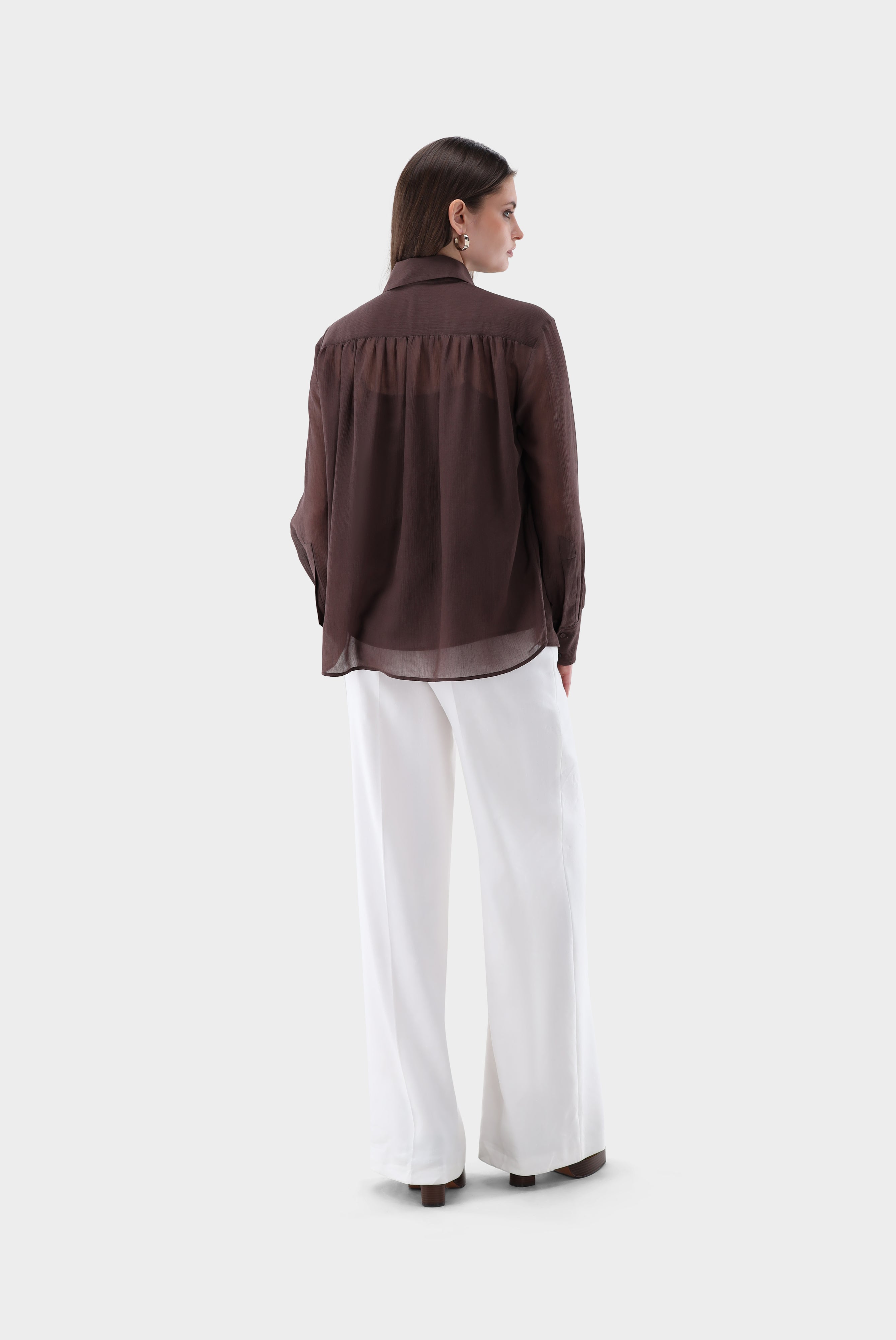Lockere Hemdbluse | mit Crinkle-Effekt