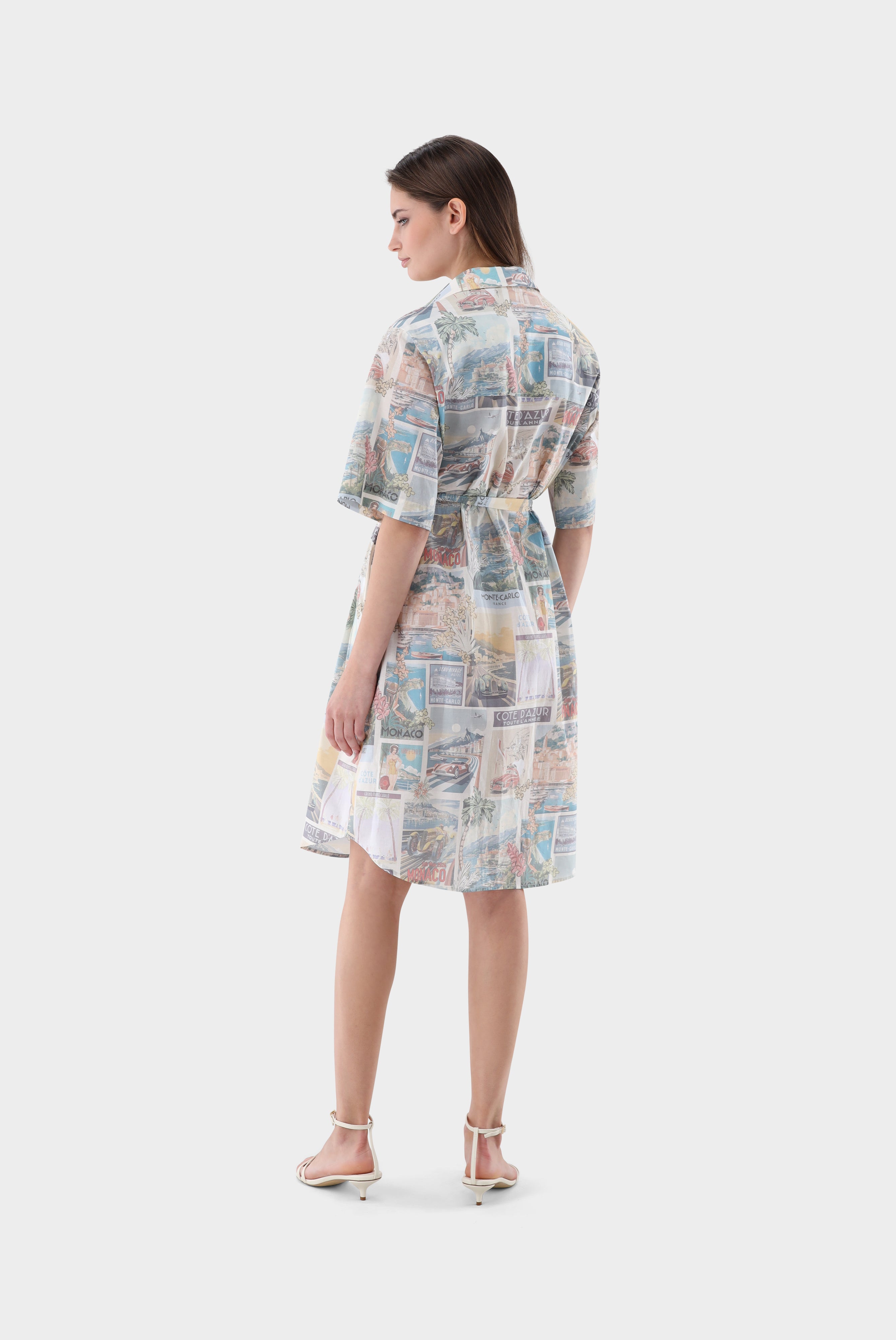 Knielanges Hemdblusenkleid | mit Print