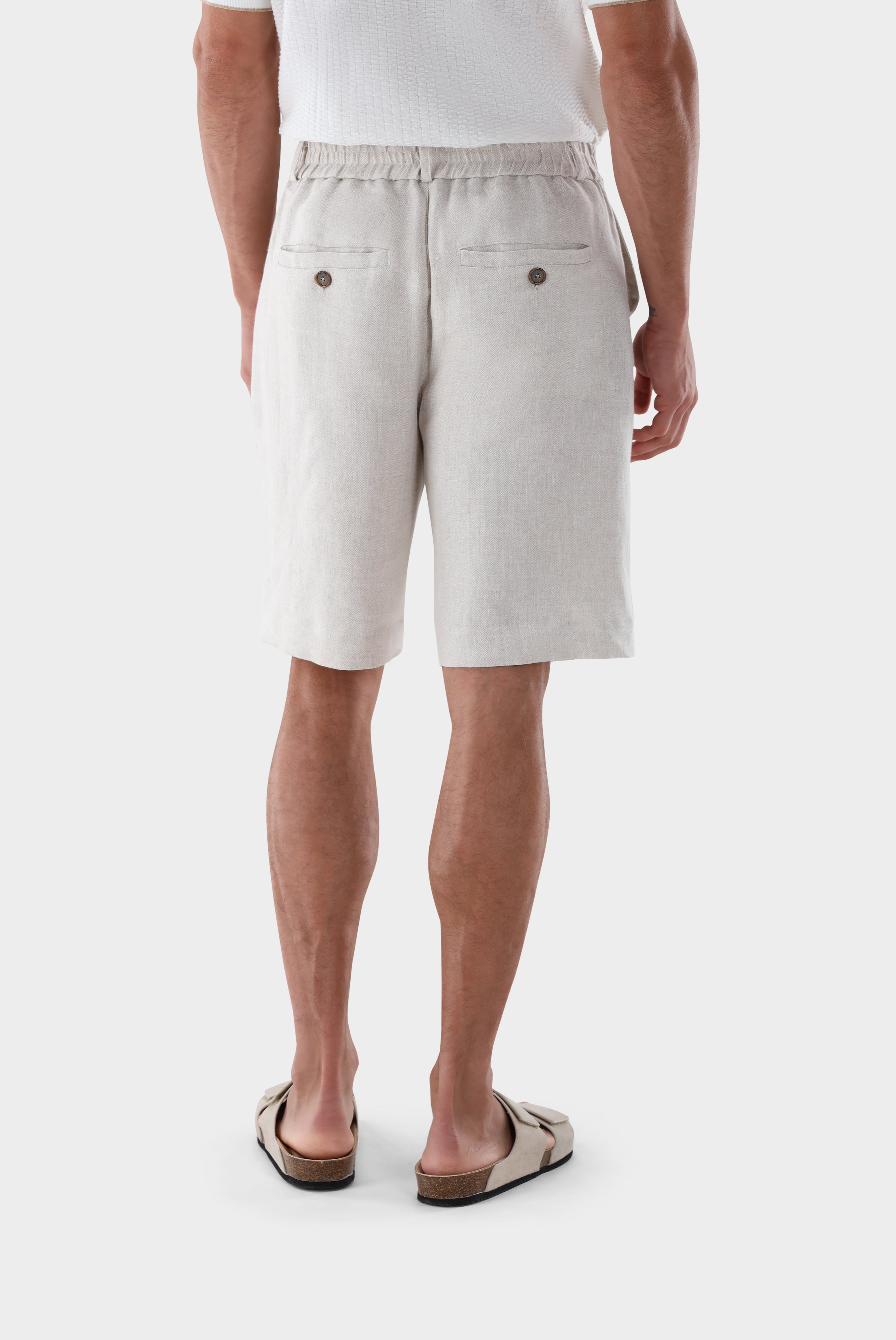 Shorts aus Leinen | mit Fischgrat-Hosen-Van Laack-OUTLET-ARCHIVIST-ARCHIVE-SALE