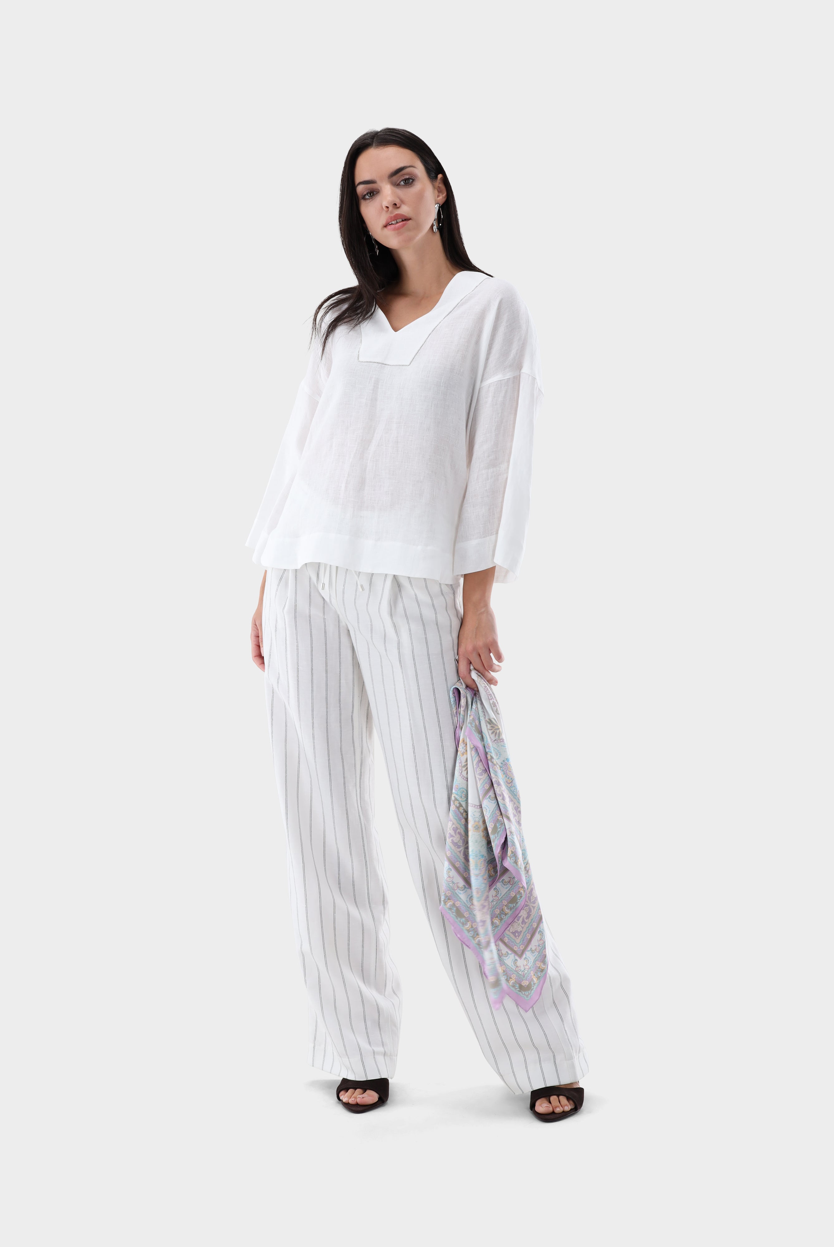 Gestreifte Hose | mit weitem Bein-Hosen-Van Laack-OUTLET-ARCHIVIST-ARCHIVE-SALE