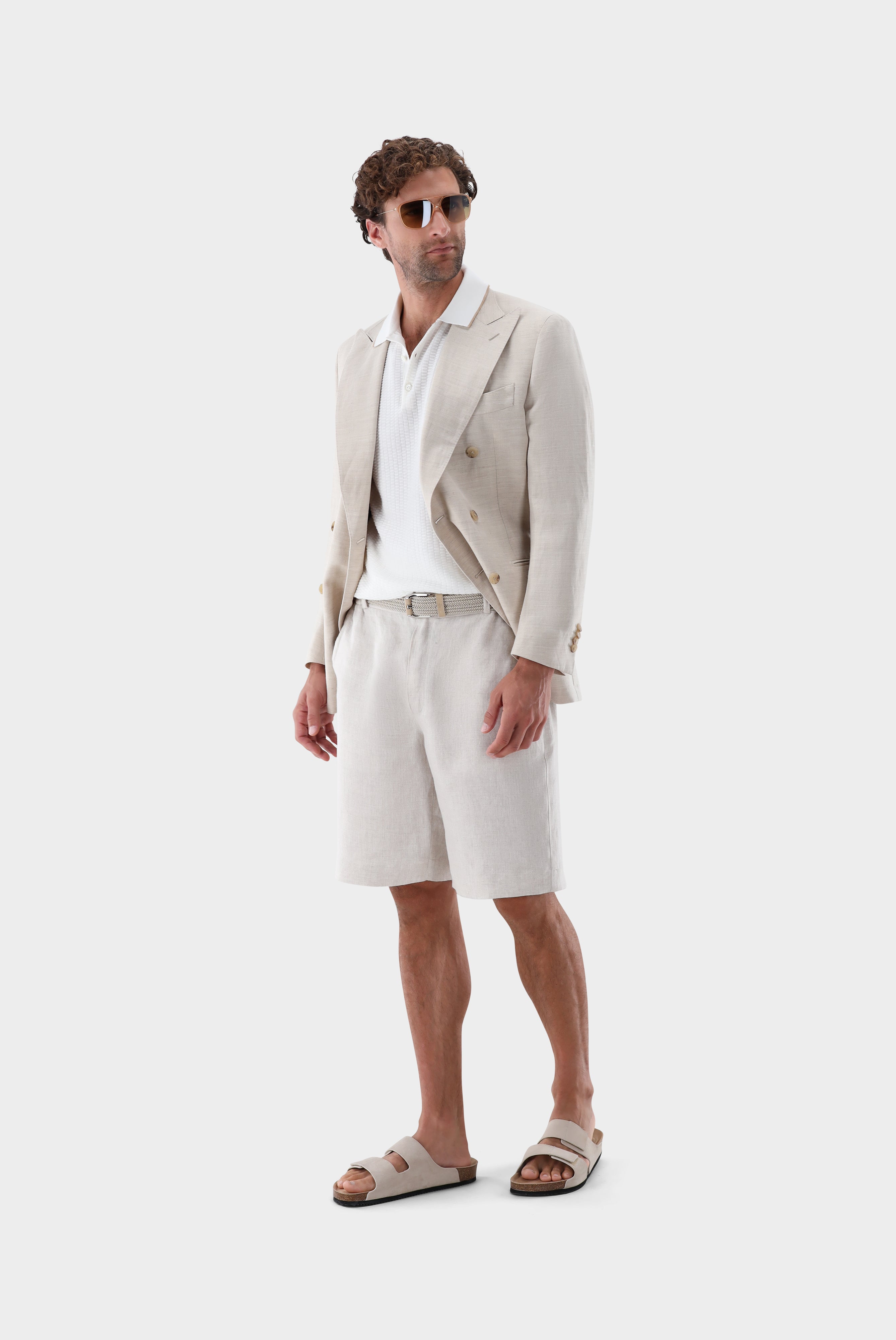 Shorts aus Leinen | mit Fischgrat-Hosen-Van Laack-OUTLET-ARCHIVIST-ARCHIVE-SALE