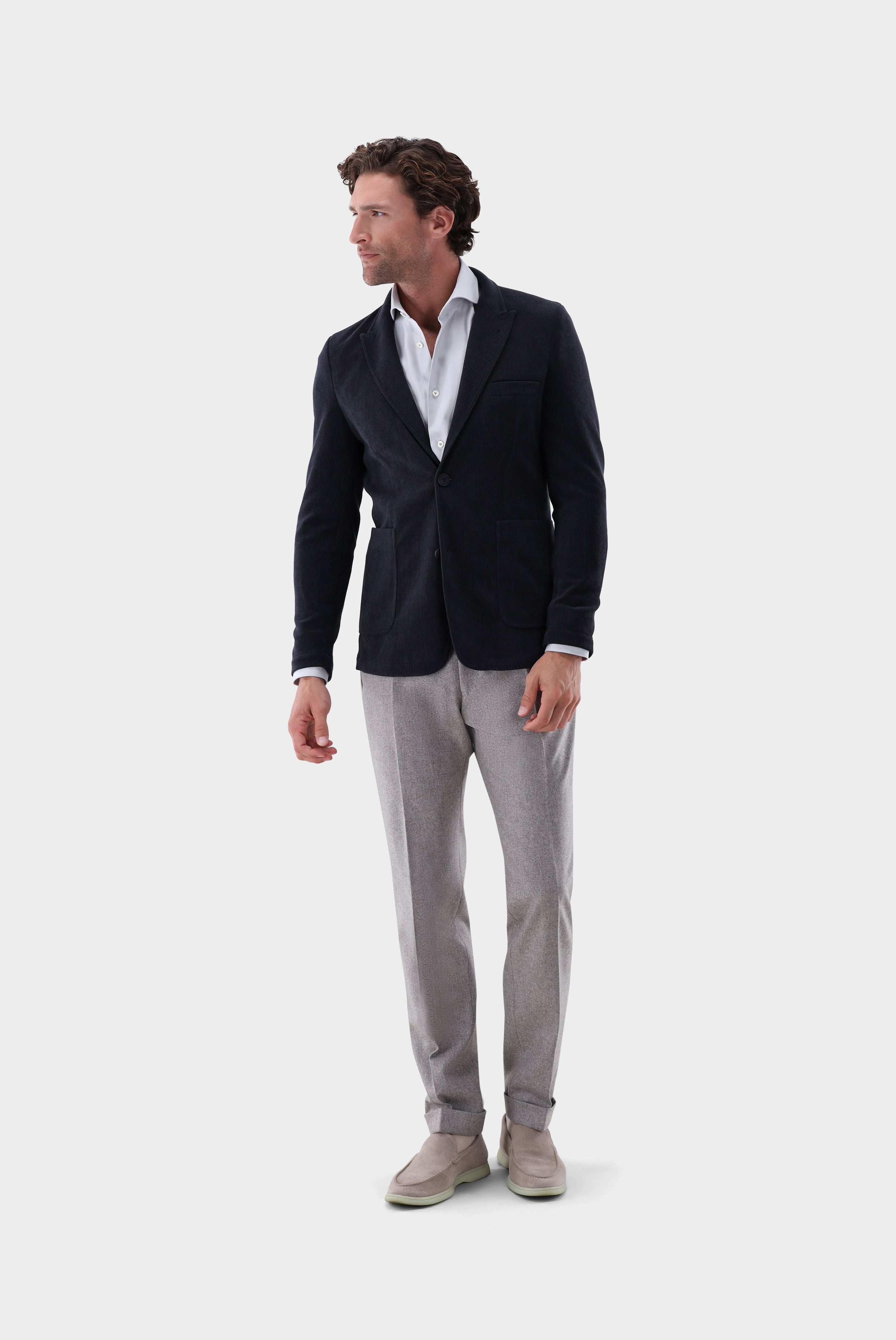 Twill Hemd | mit Haifischkragen