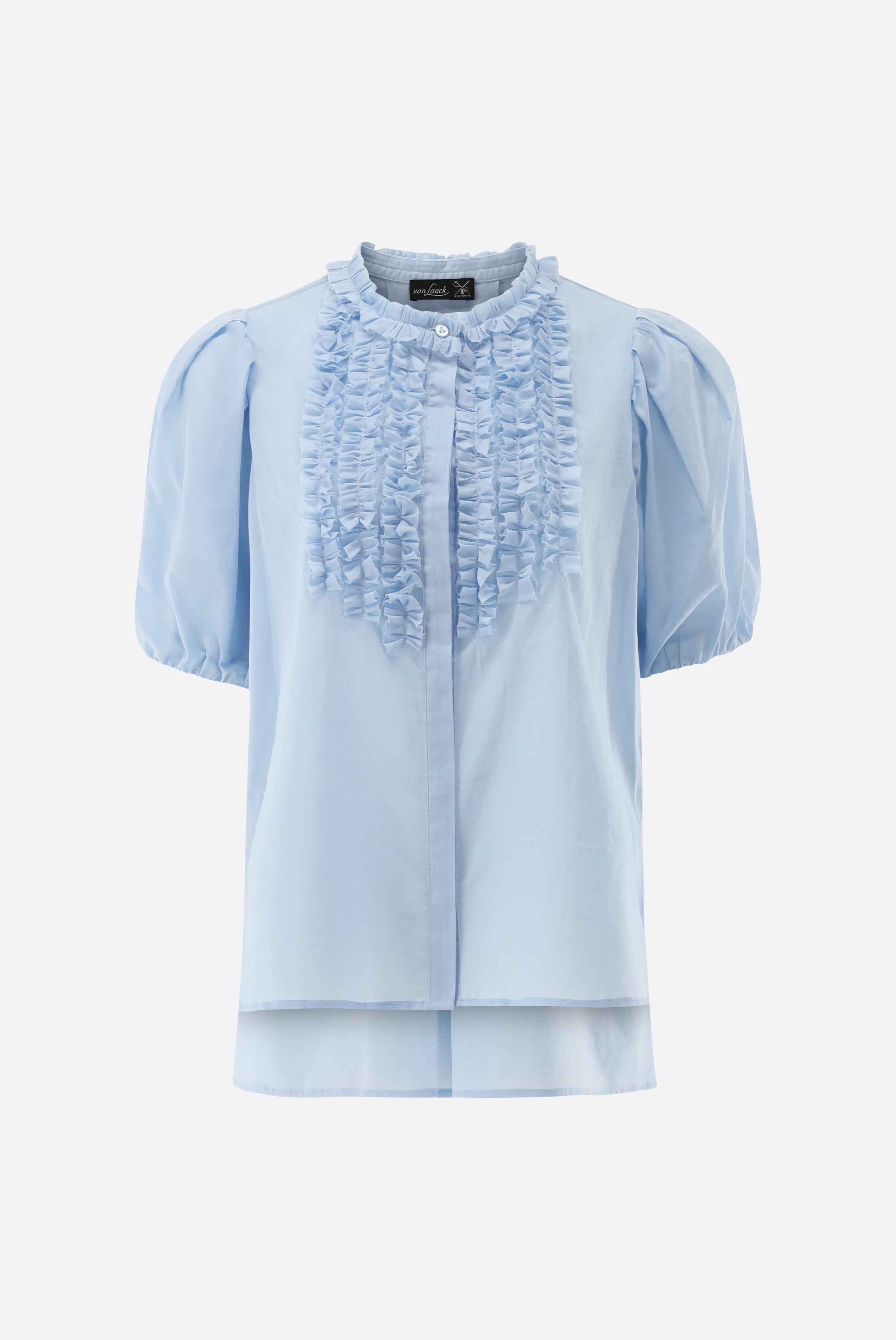 Kurzarm Bluse | mit Rüschen-Hemden & Blusen-Van Laack-OUTLET-ARCHIVIST-ARCHIVE-SALE