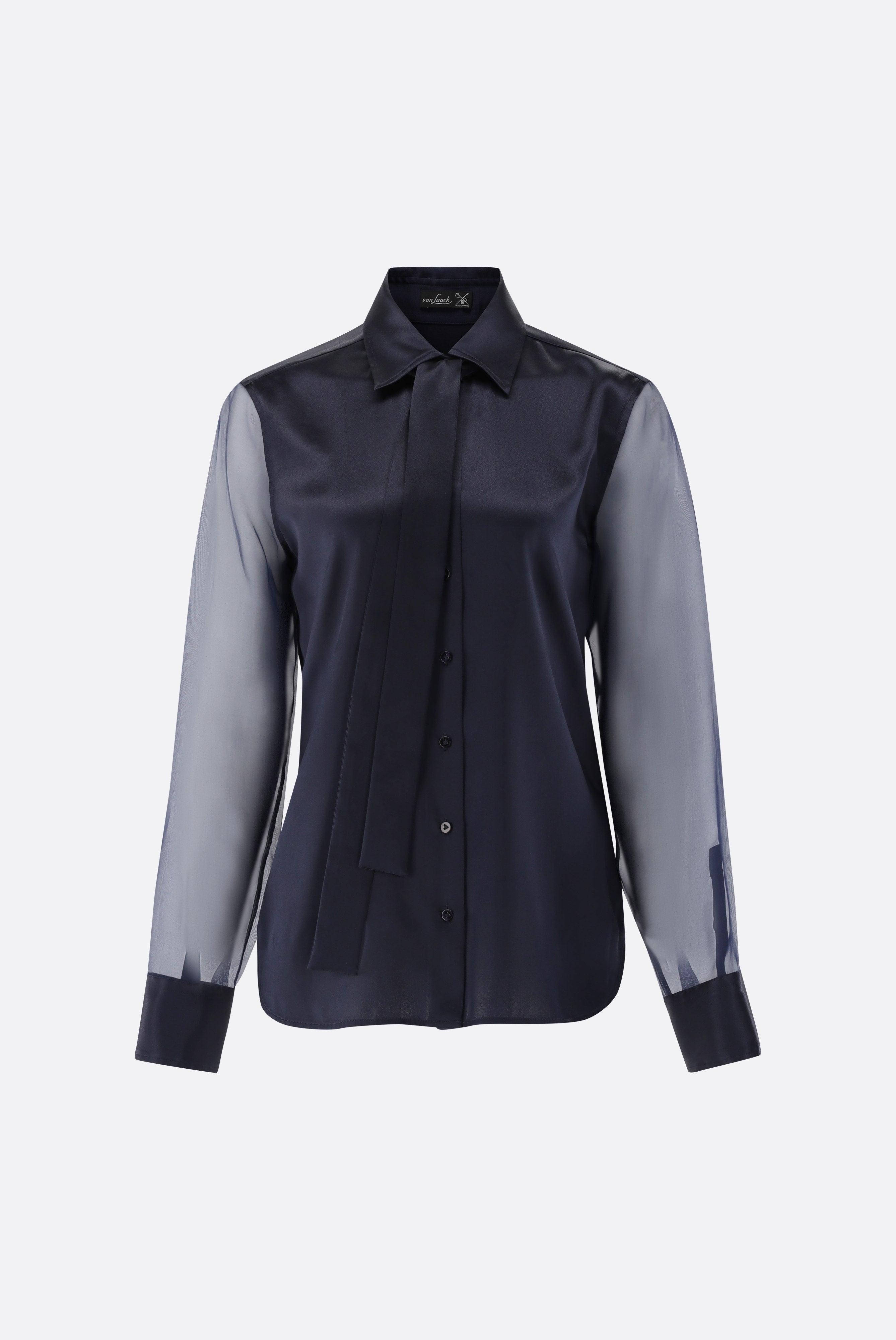 Seidenbluse | mit Organza Ärmeln