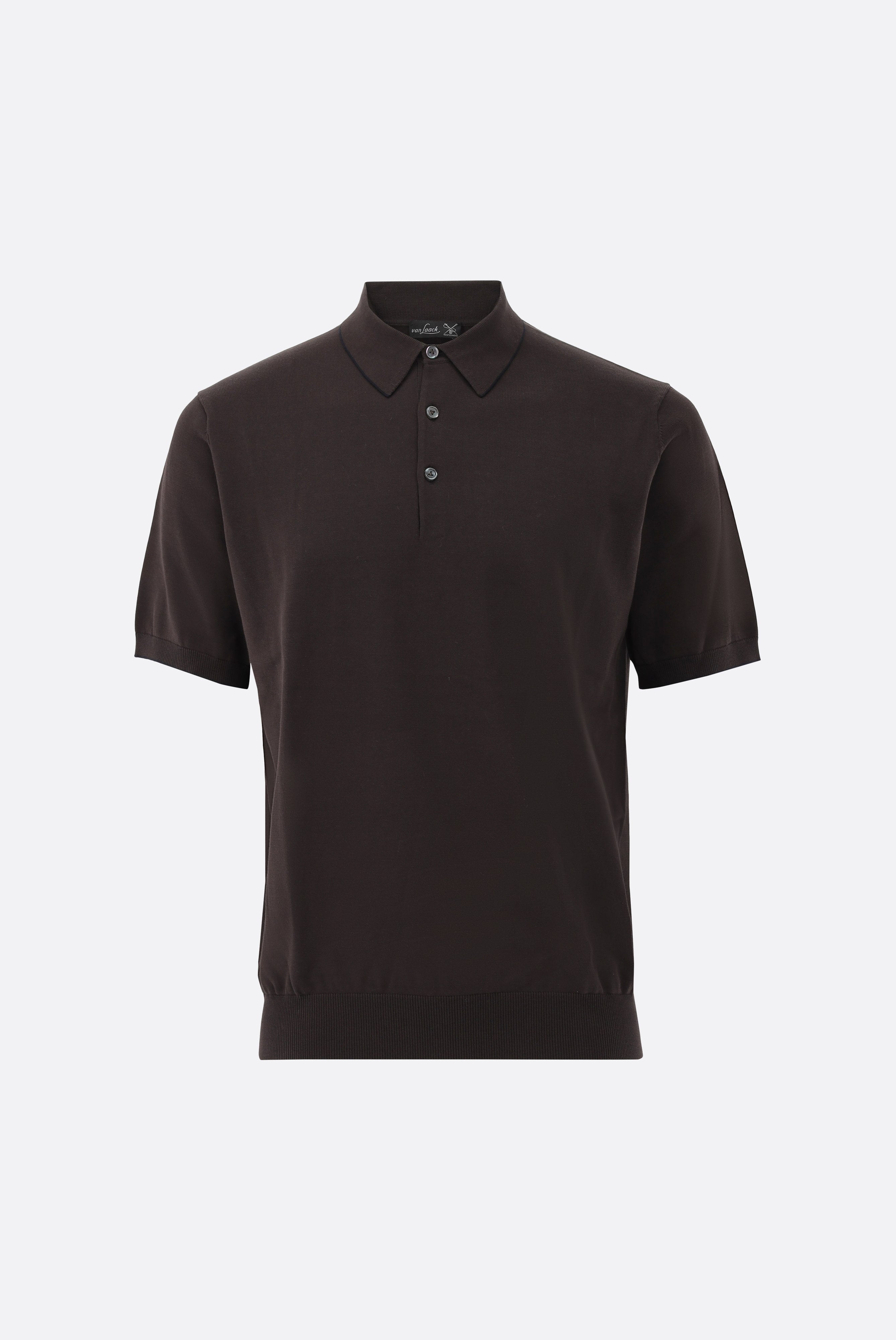 Strick Poloshirt mit Detail | aus Air Cotton