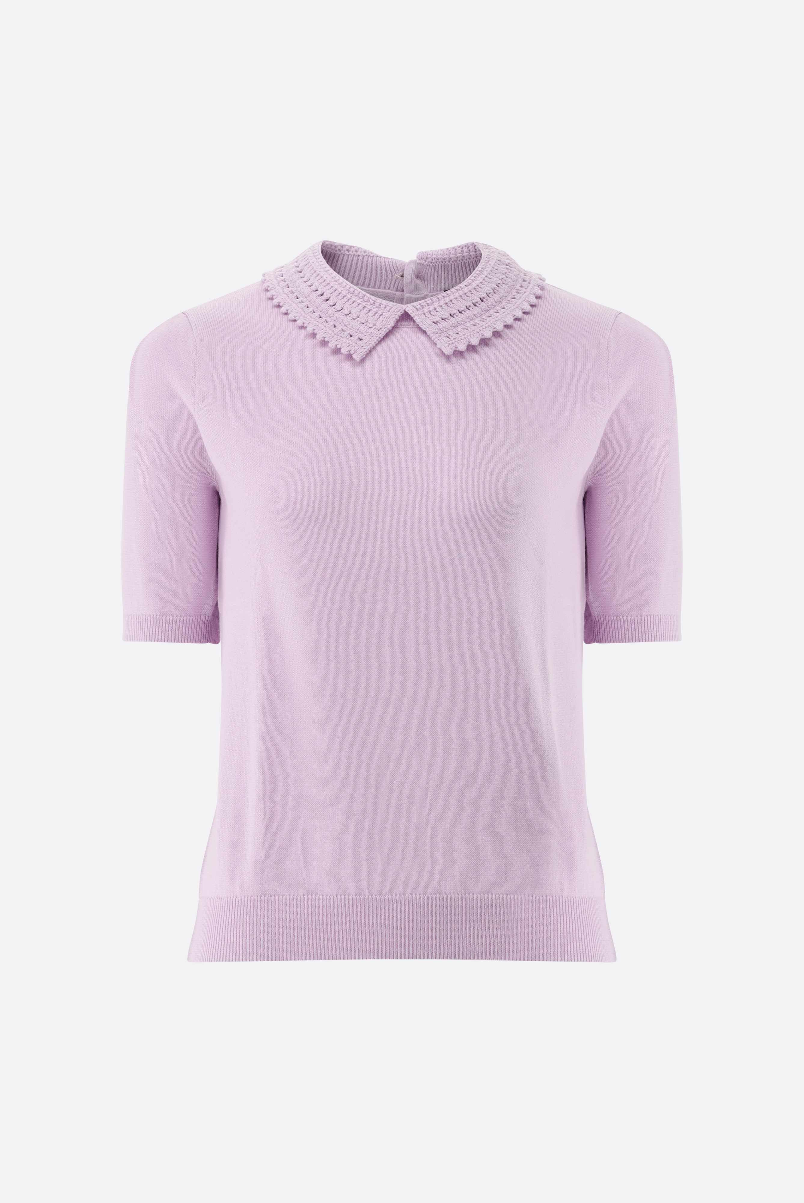 Strick Poloshirt | mit Häkel-Kragen-UNDEFINIERT-Van Laack-OUTLET-ARCHIVIST-ARCHIVE-SALE