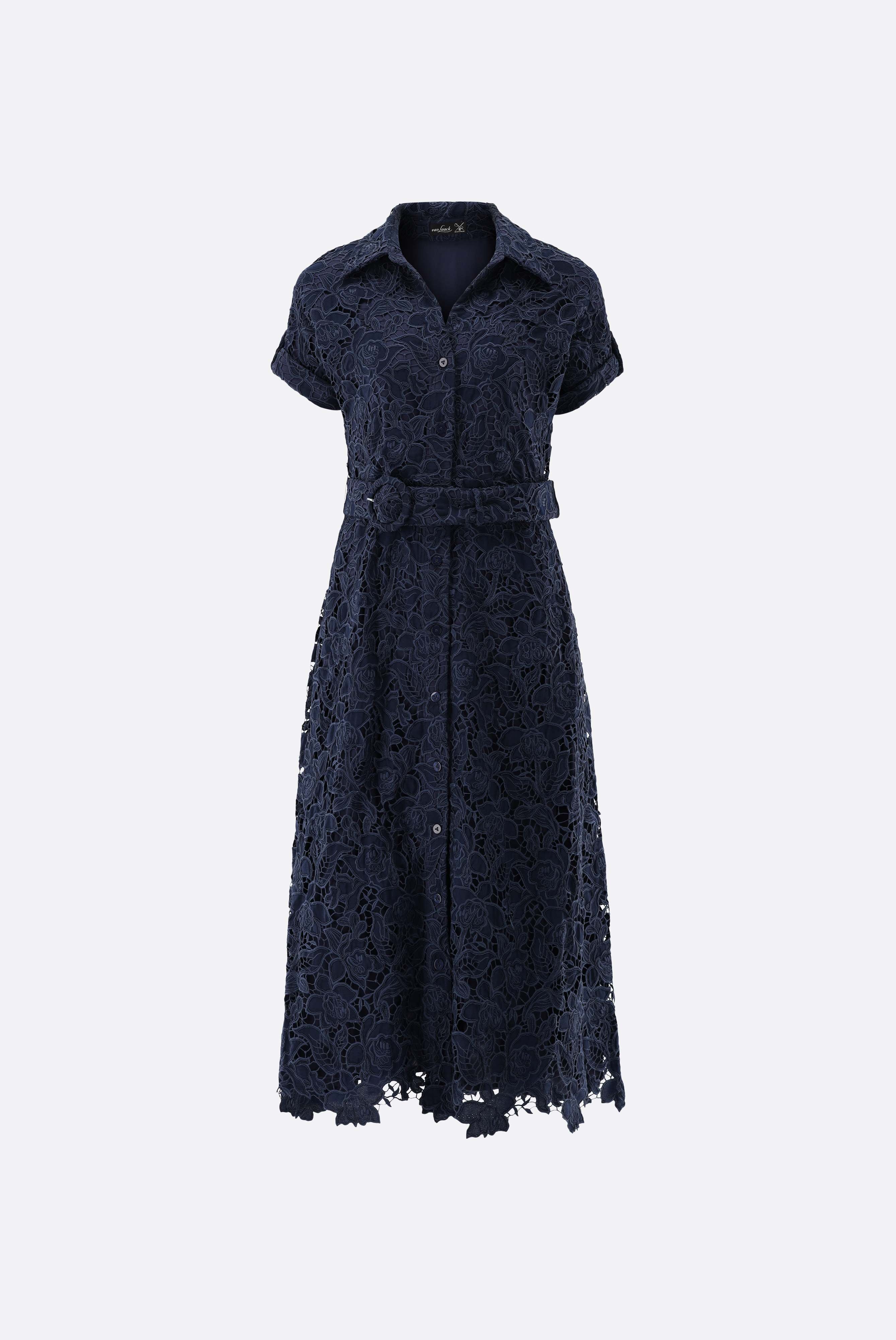 Midi-Hemdblusenkleid | aus weicher Spitze
