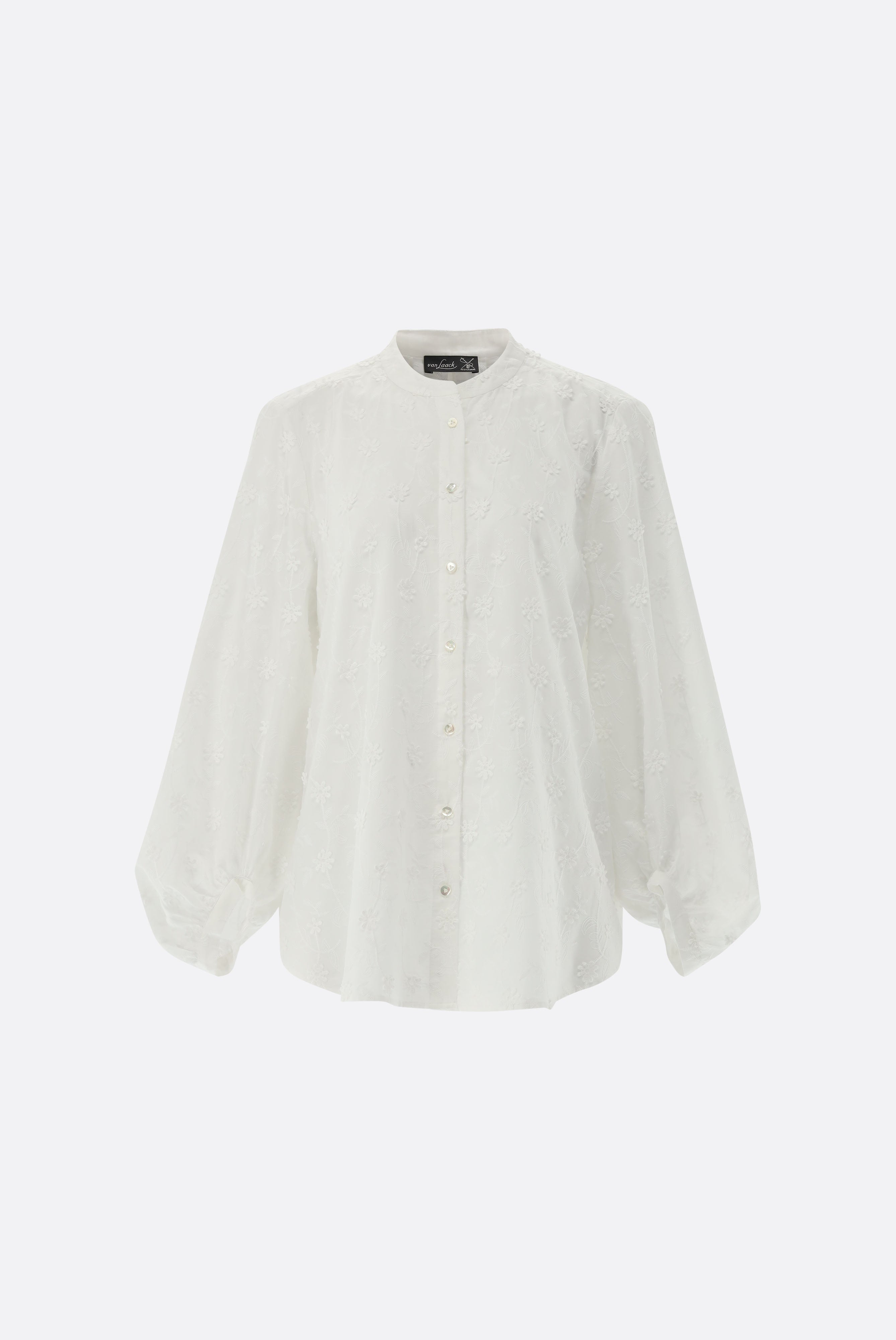 Van Laack-Hemdbluse | mit Ballonärmeln und Blumenstickerei-Hemden & Blusen-Black-Deal-Outlet-by-ARCHIVIST